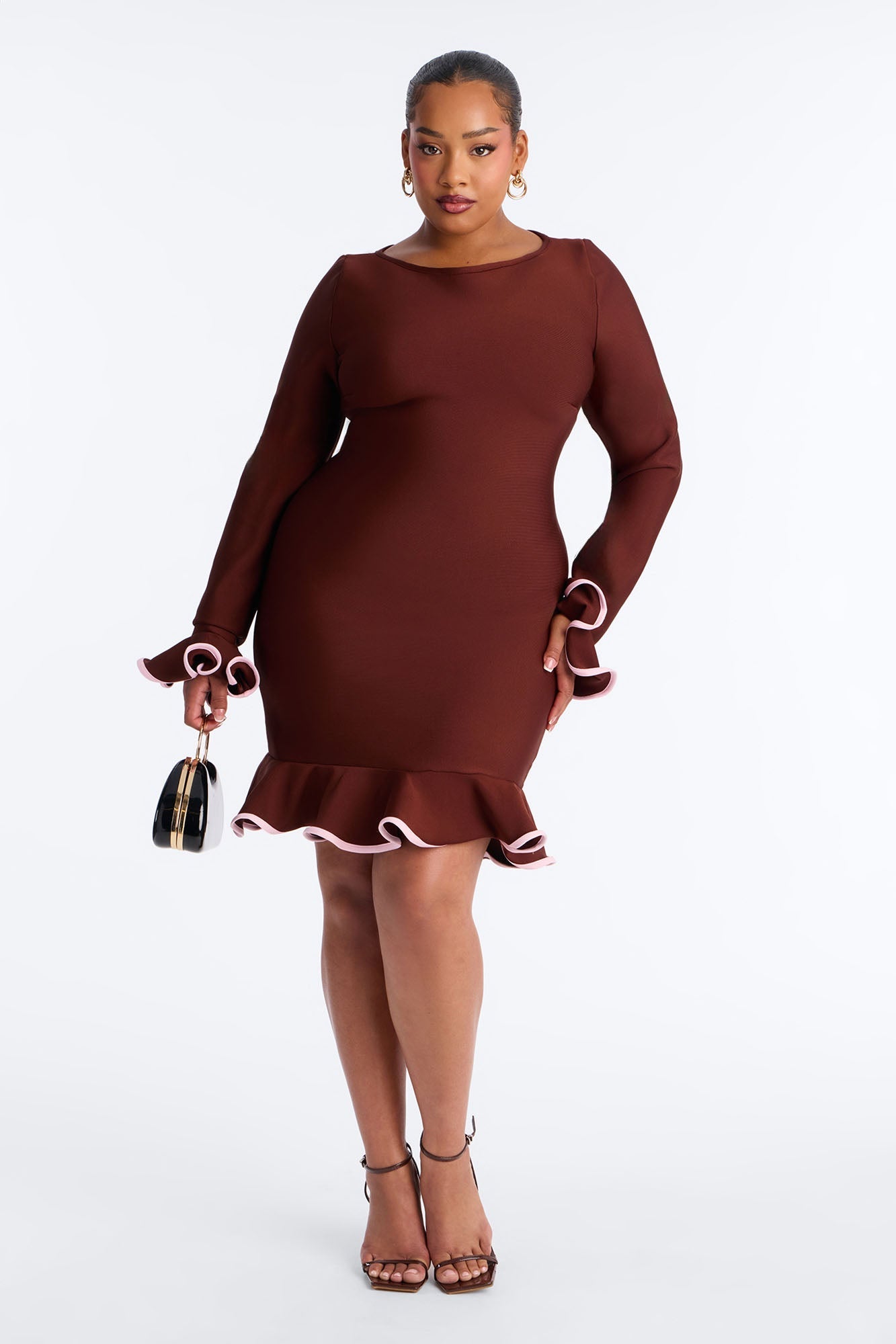 Maddie Bandage Mini Dress - Chocolate