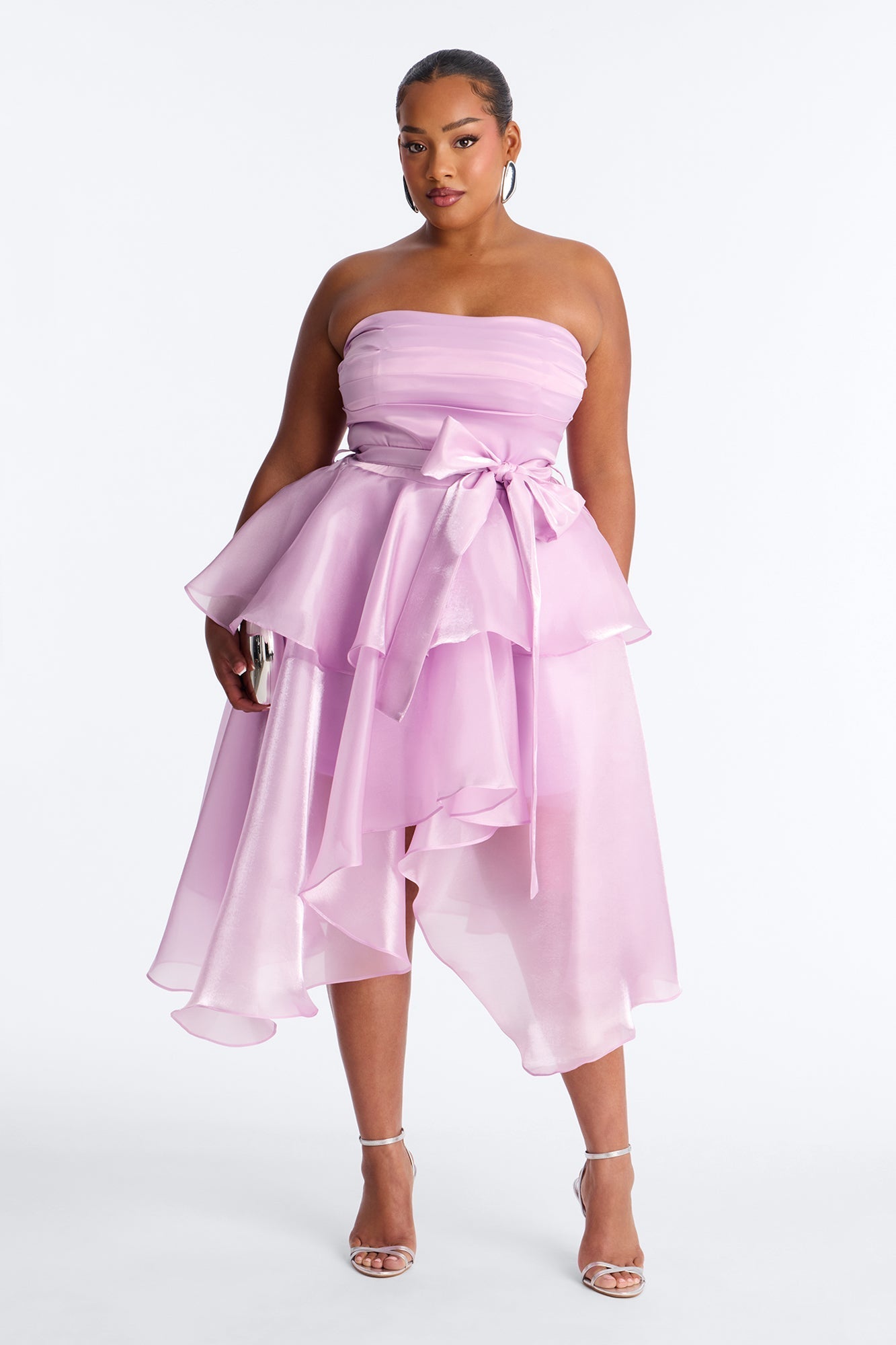 Hanna Ruffle Organza Midi Dress - Lavender Fashion Nova