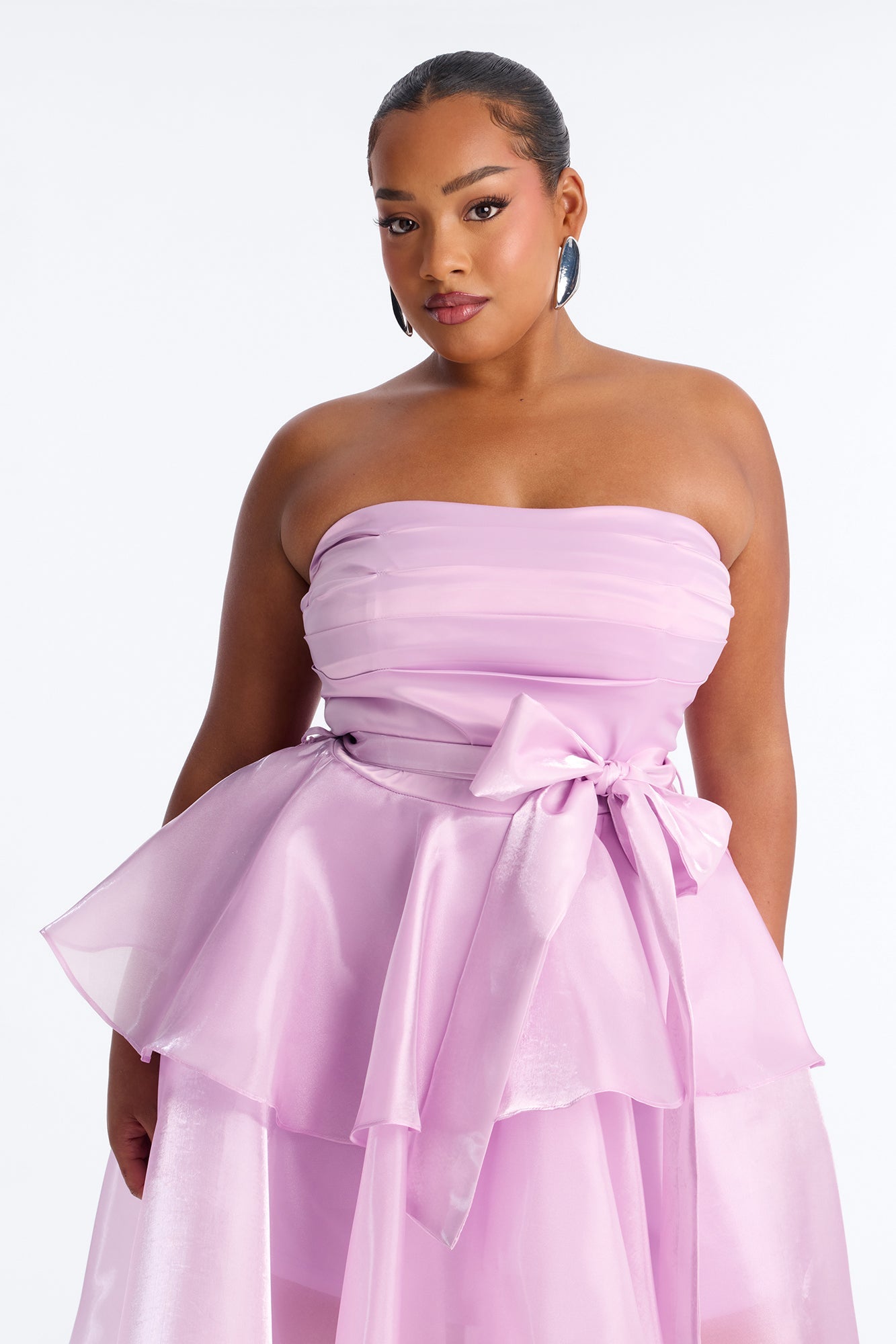 Hanna Ruffle Organza Midi Dress - Lavender Fashion Nova