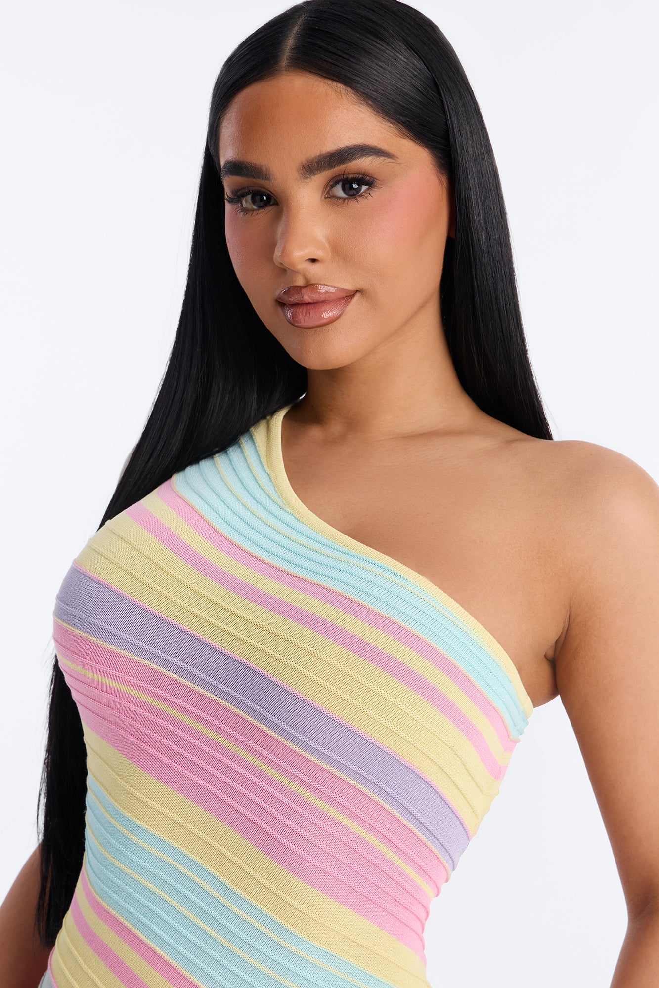In A Daze Striped Sweater Mini Dress - Yellow/combo