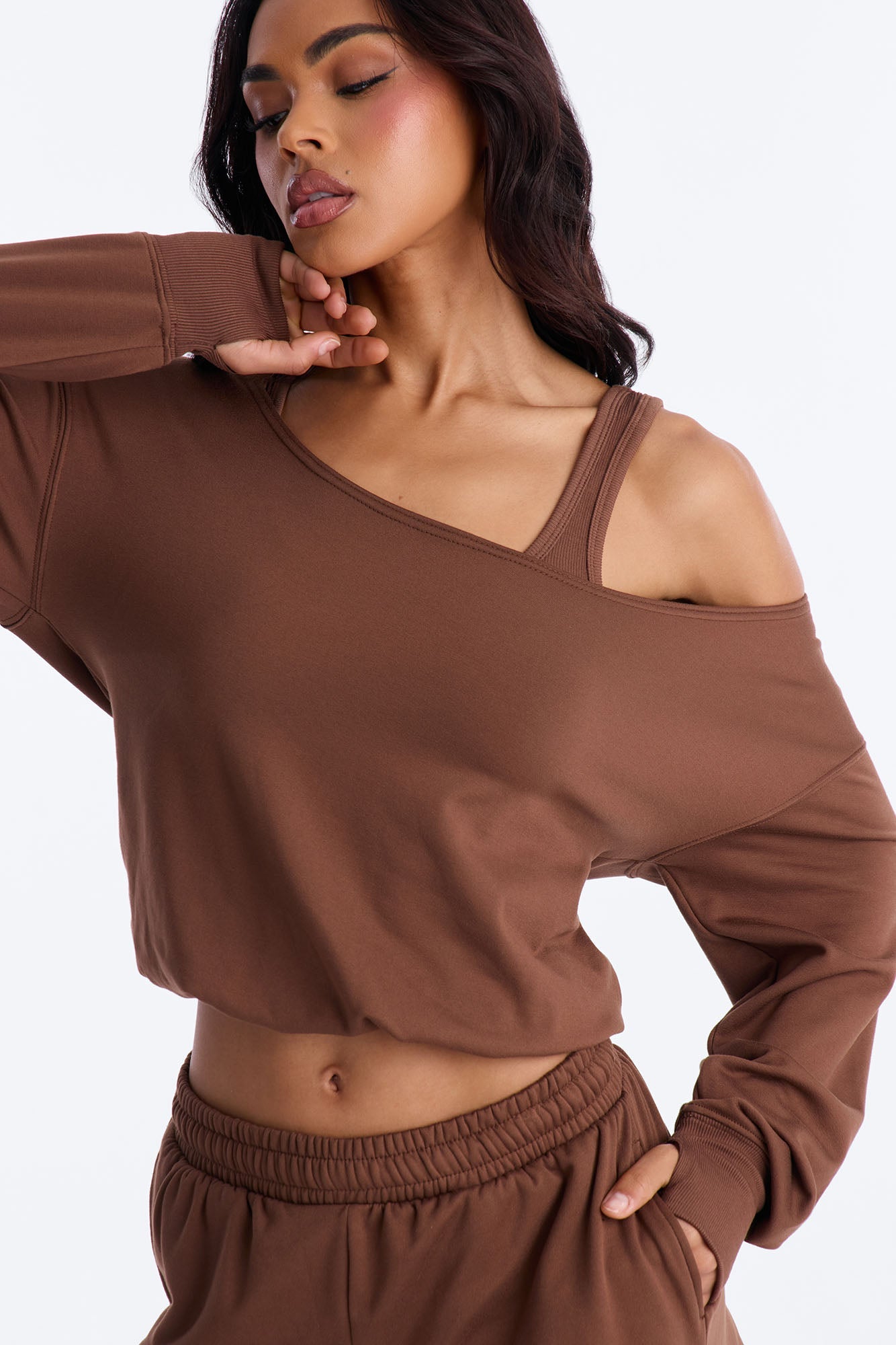 Finley Fleece Short Set - Chocolate