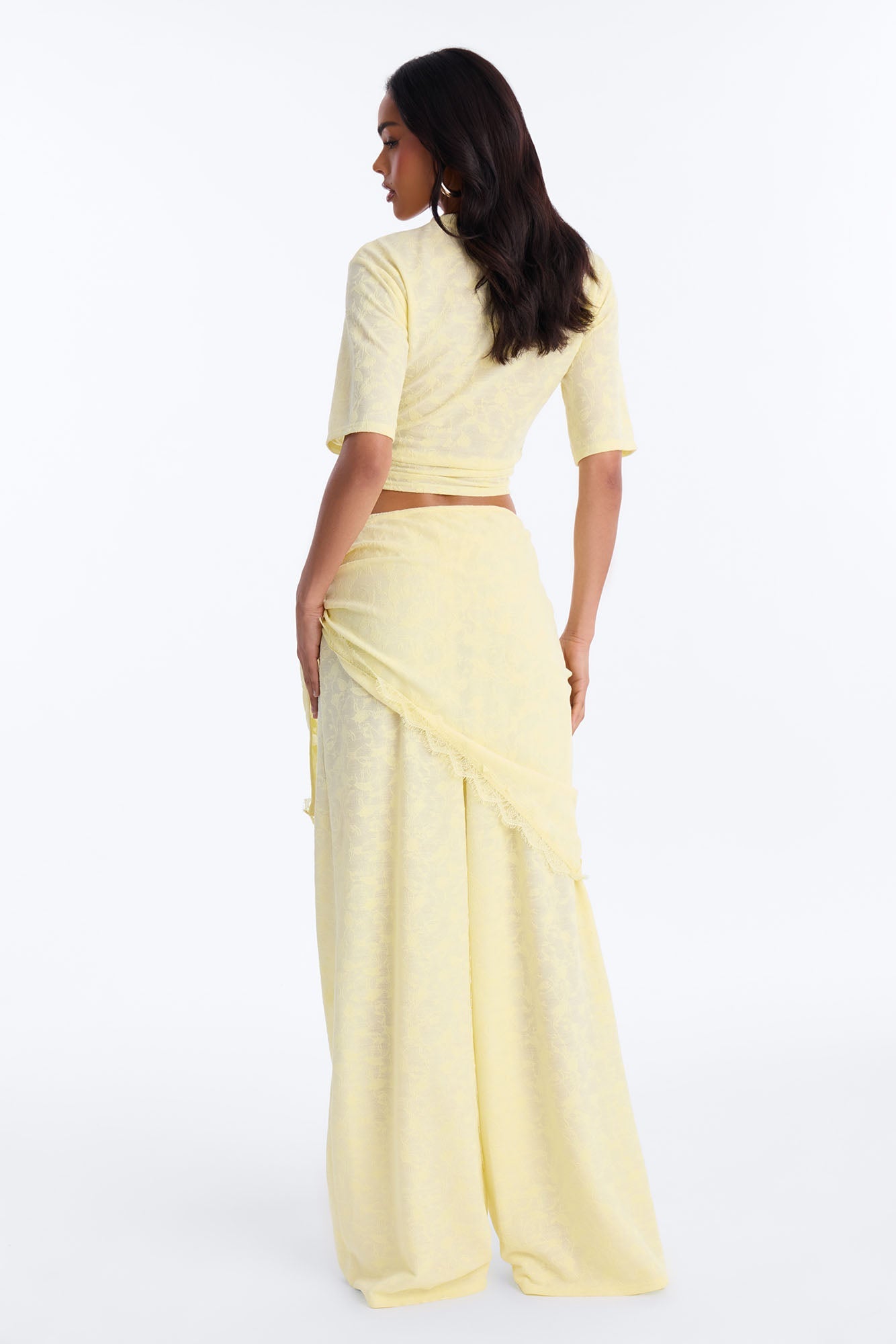 Solana Lace 3 Piece Pant Set - Yellow