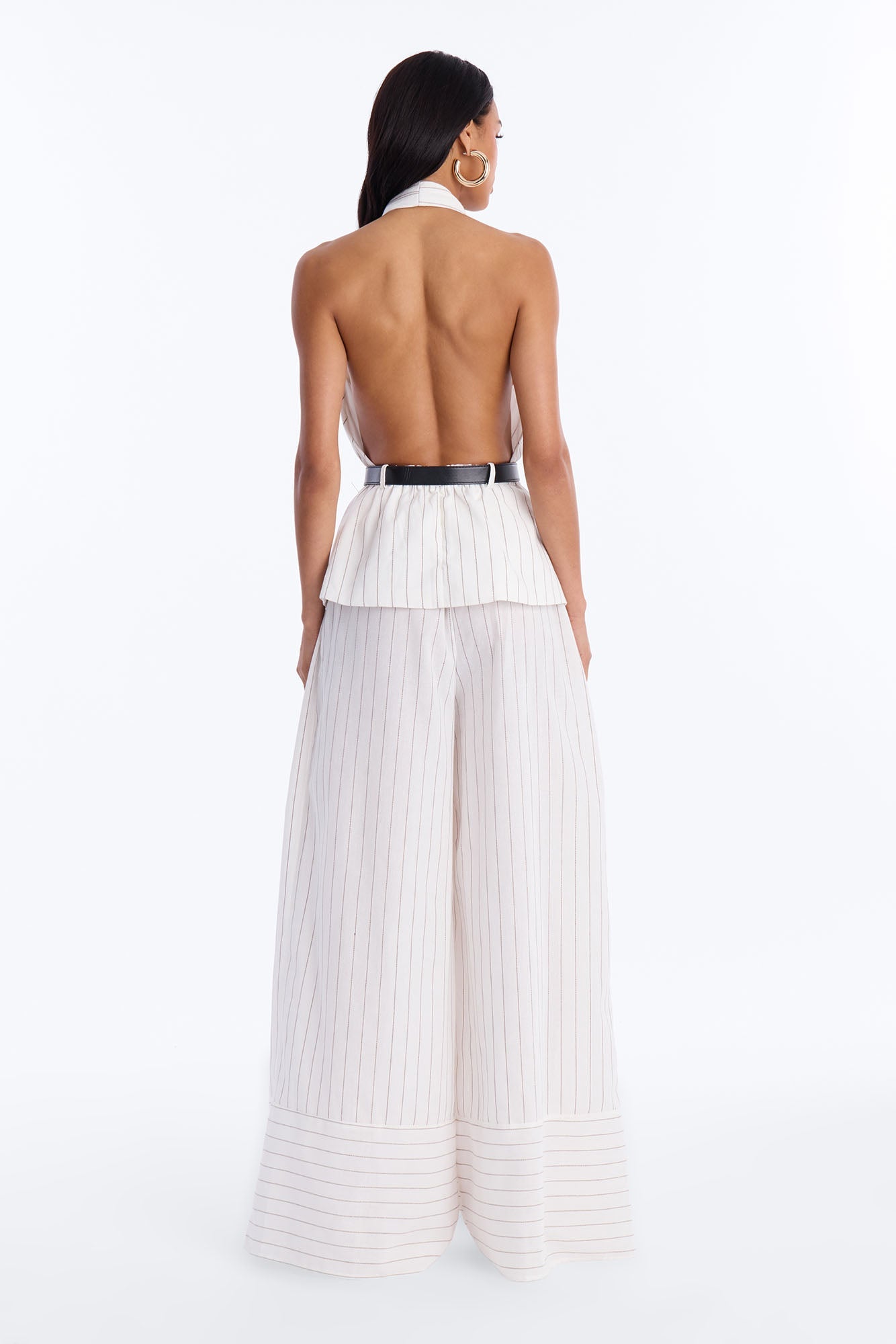 Signature Edit Linen Belted Pant Set - Ivory/combo