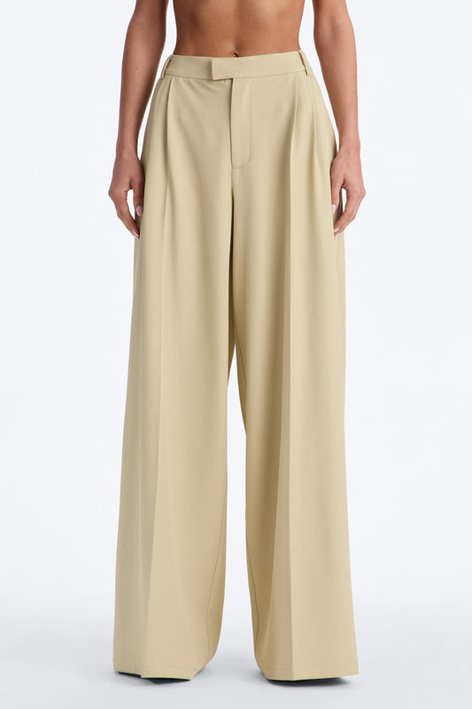 Indy High Rise Wide Leg Trouser Pant - Sage