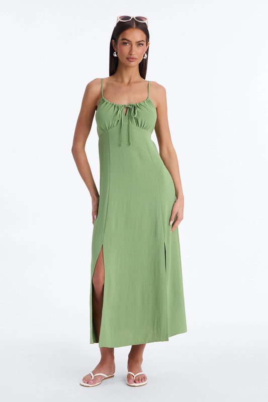 Sadie Sleeveless Airflow Maxi Dress - Olive