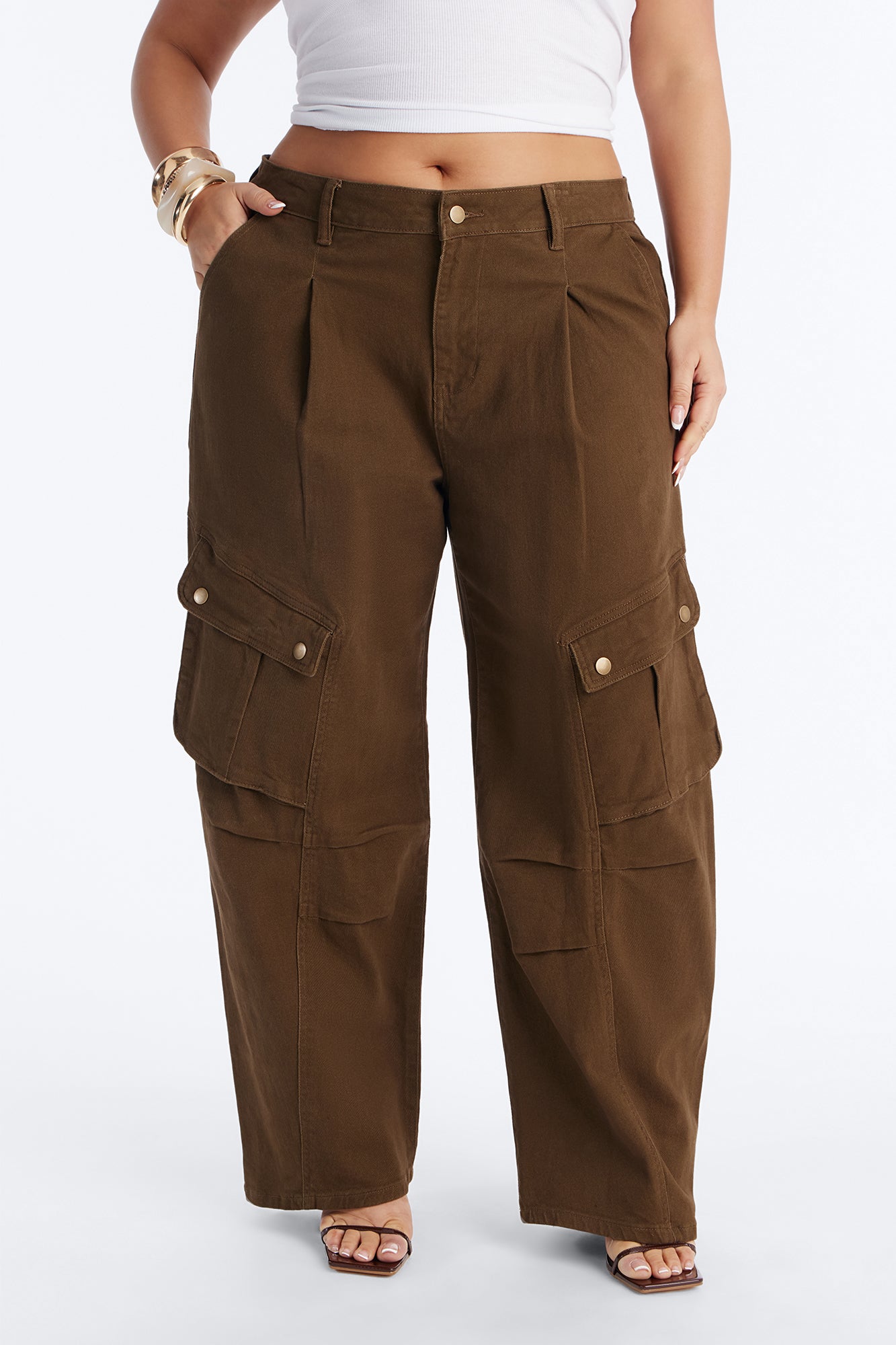 Open Ranks Stretch Cargo Jeans - Olive Fashion Nova
