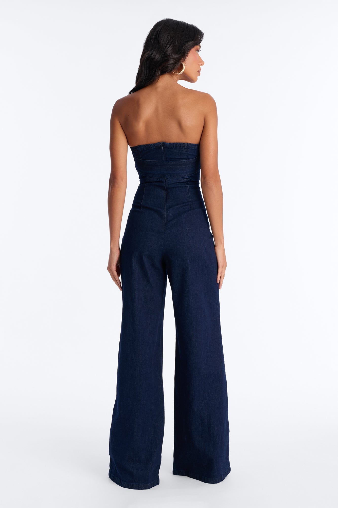Marie Denim Belted Jumpsuit - Dark Wash