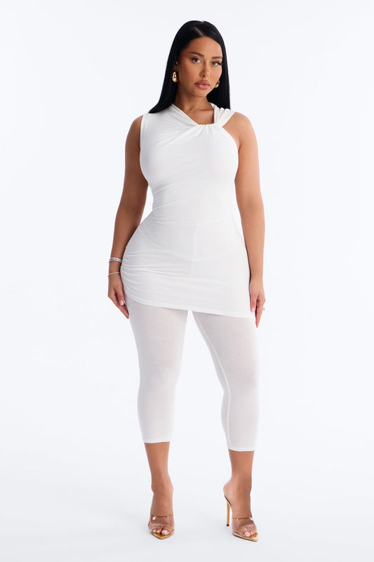Tiana Ruched Skinny Leg Jumpsuit - Off White