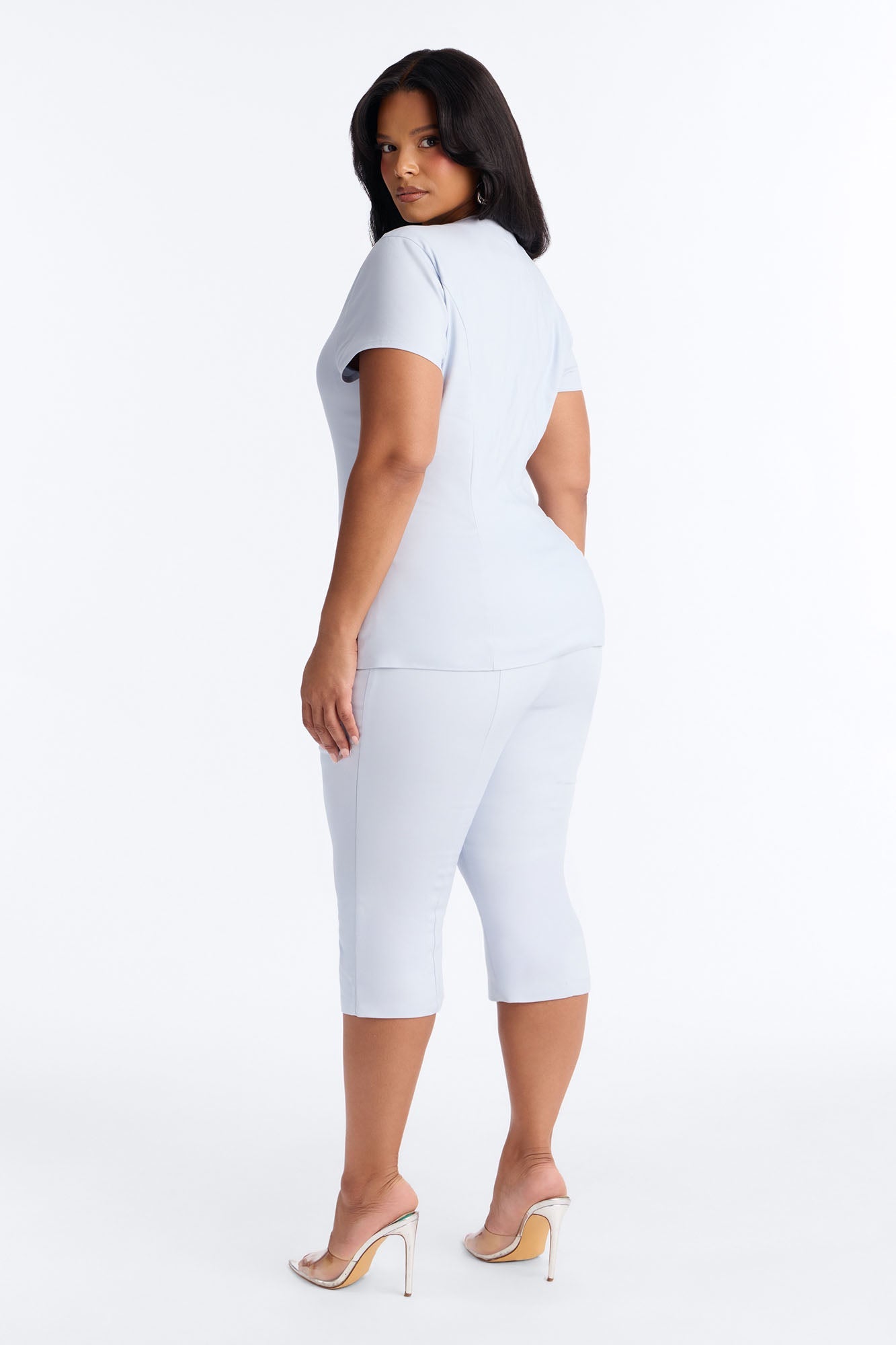 Claire Capri Pant Set - Light Blue