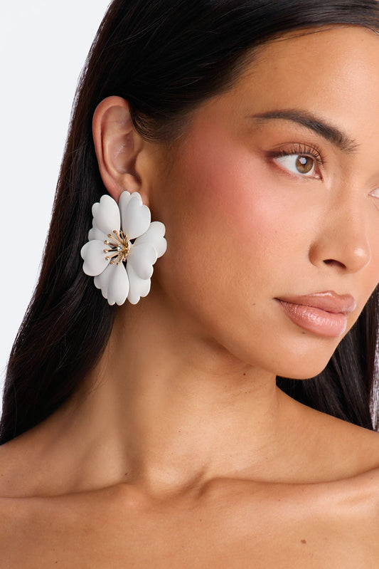 Fleurish Earrings - White
