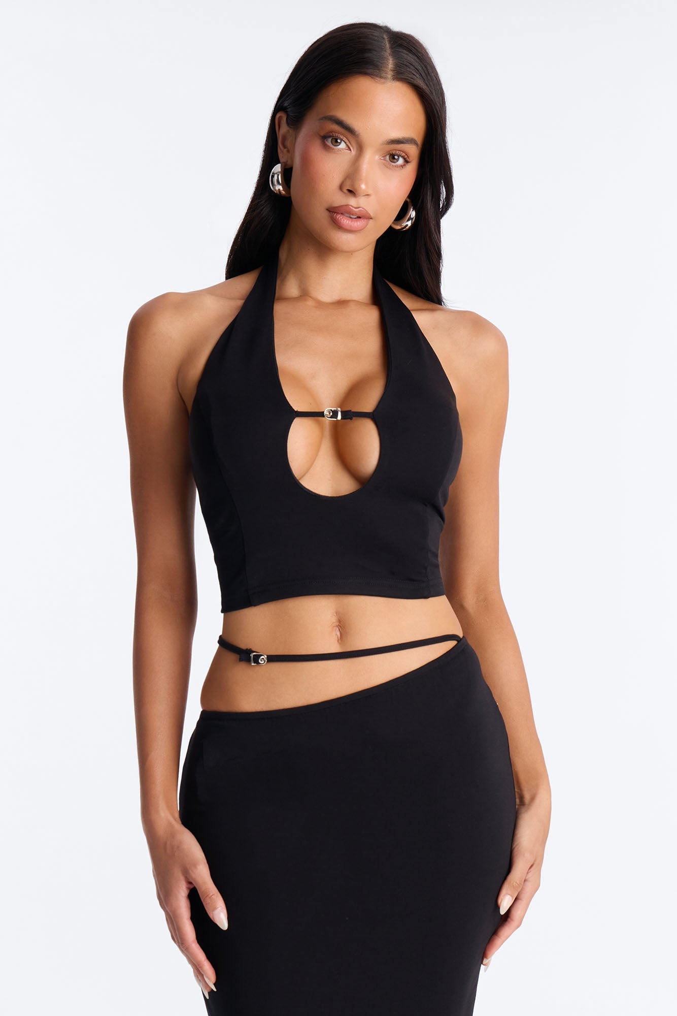 Rebel Girl Ponte Maxi Skirt Set - Black