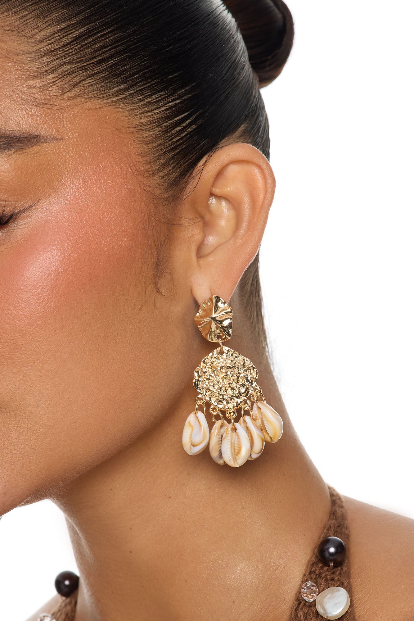 Never Shellfish Drop Earrings - Gold/combo