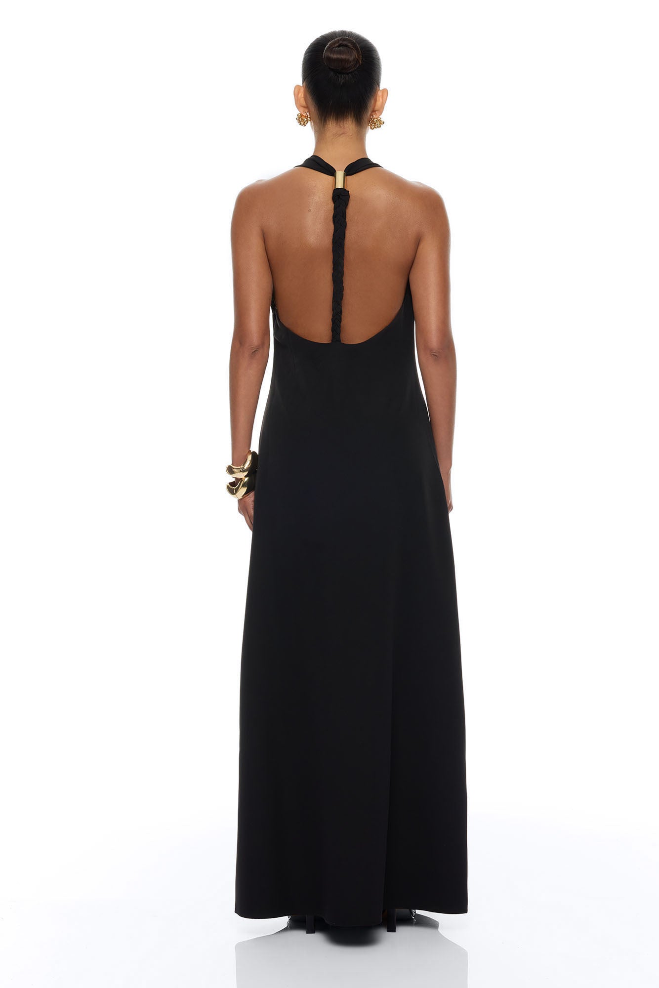 Timeless Touch Braided Maxi Dress - Black