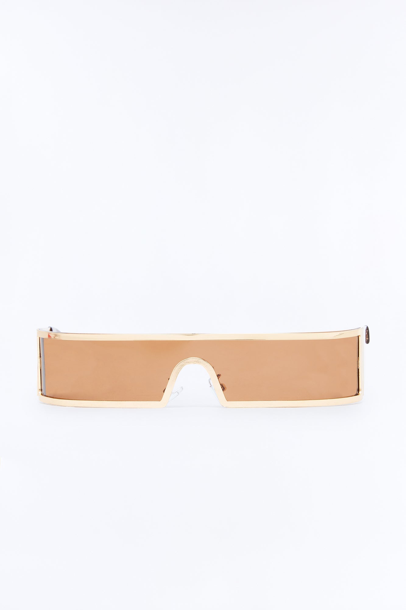 Side Eye Shield Sunglasses - Gold/Brown