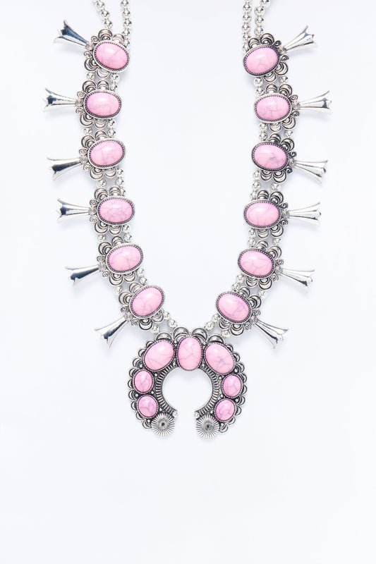 Sierra Jeweled Necklace - Pink/combo