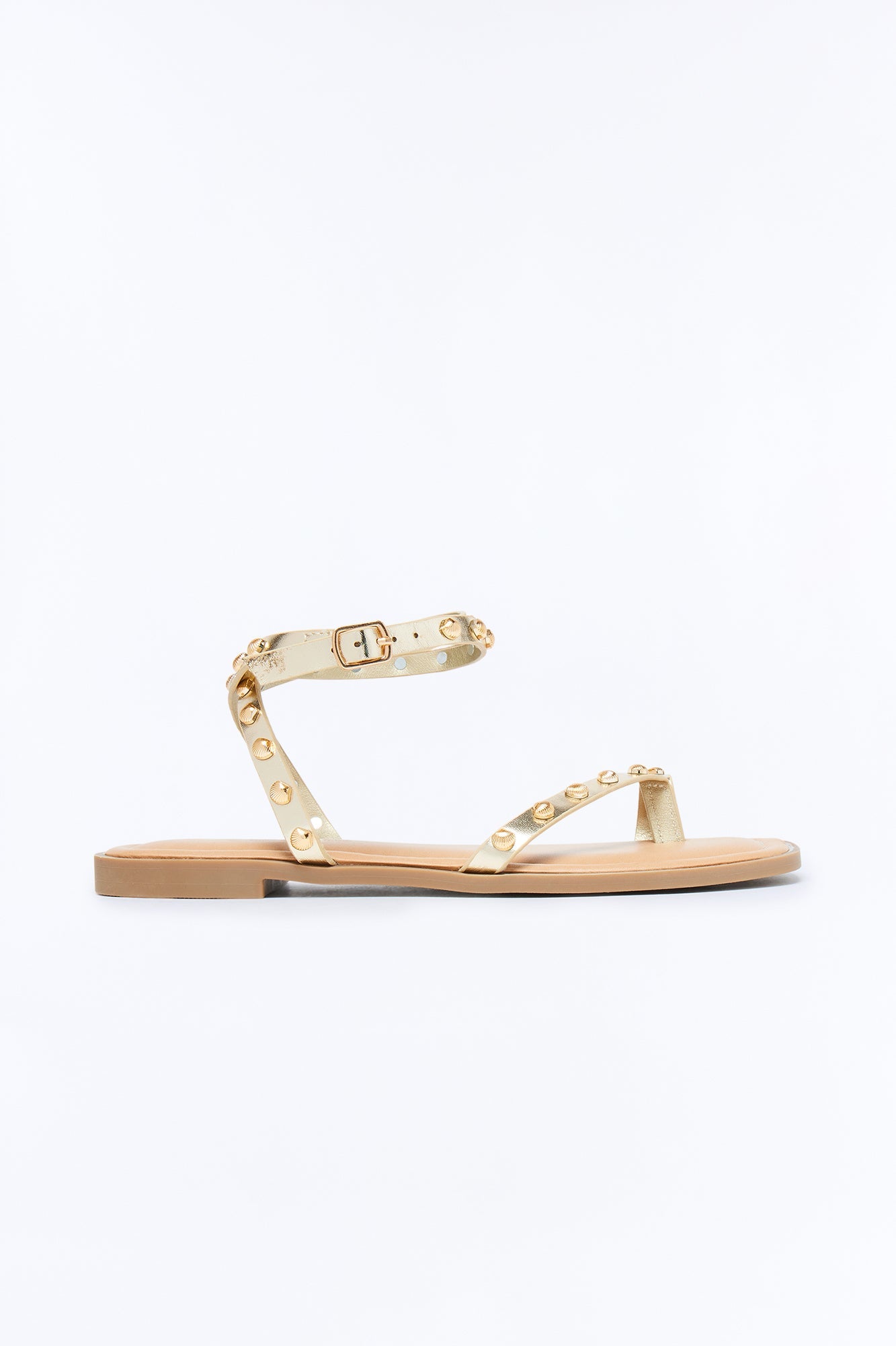 Sola Studded Toe Ring Sandals - Gold