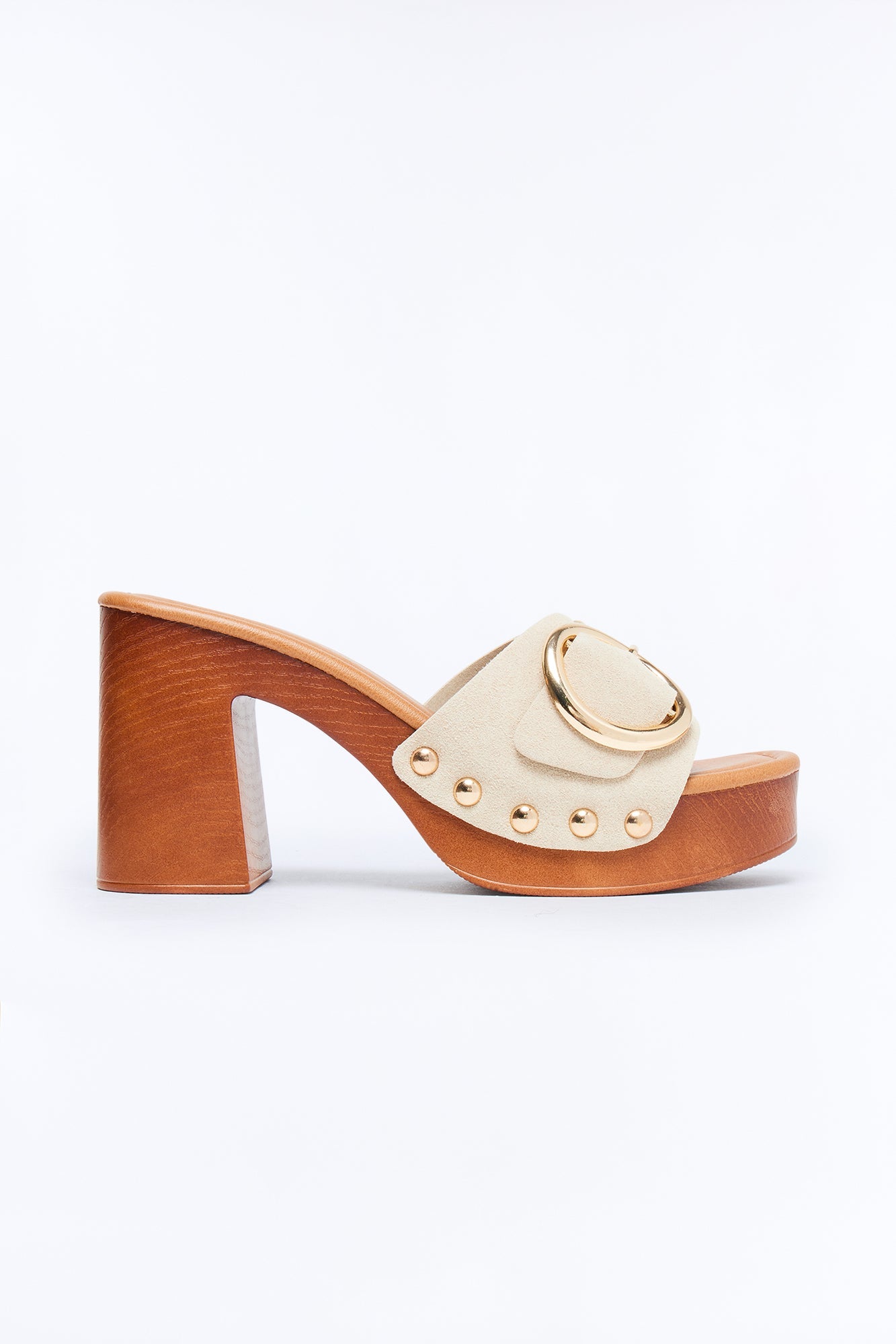 Peyton Platform Mules - Cream