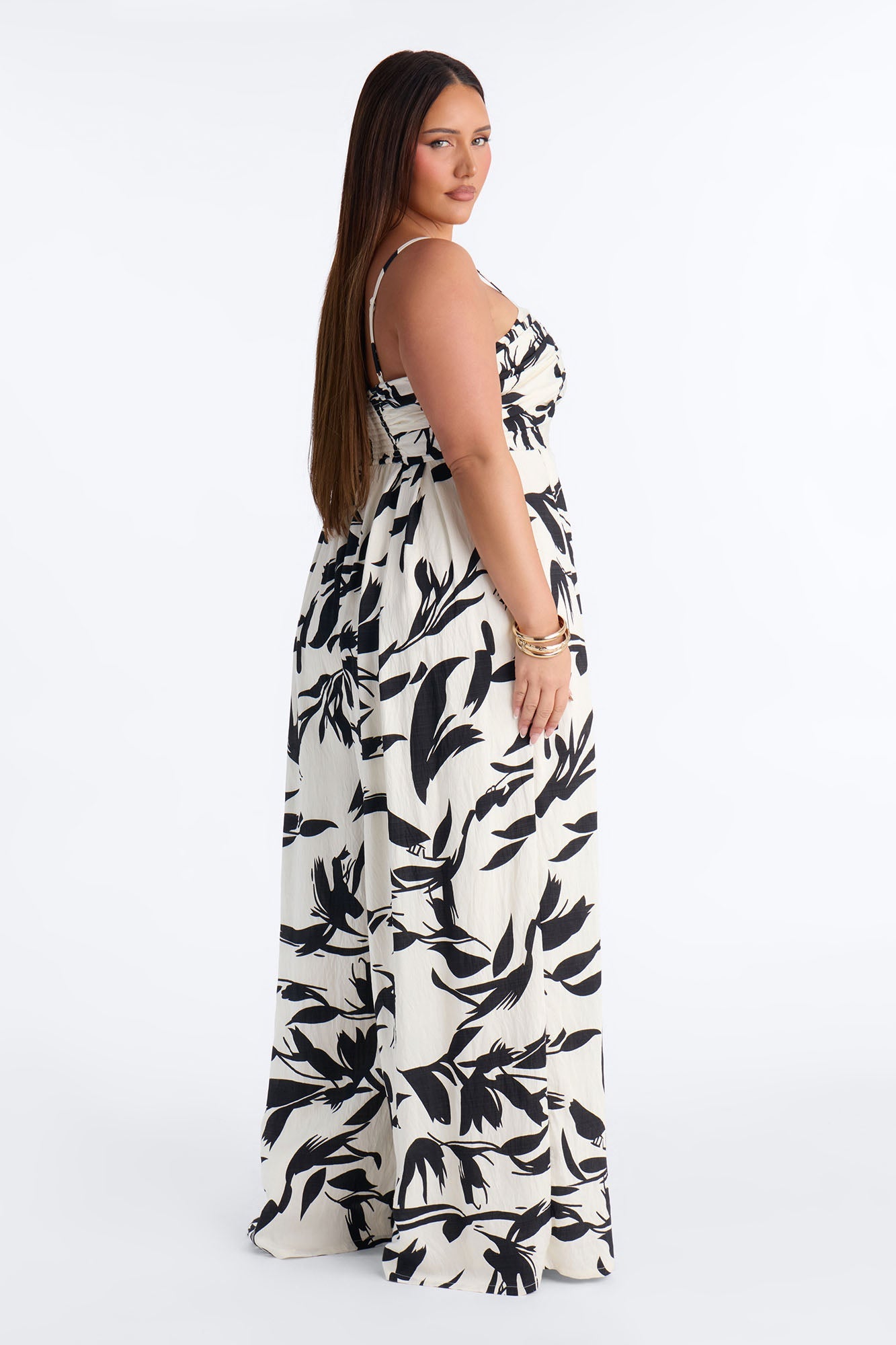 Trina Wide Leg Jumpsuit - Black/White