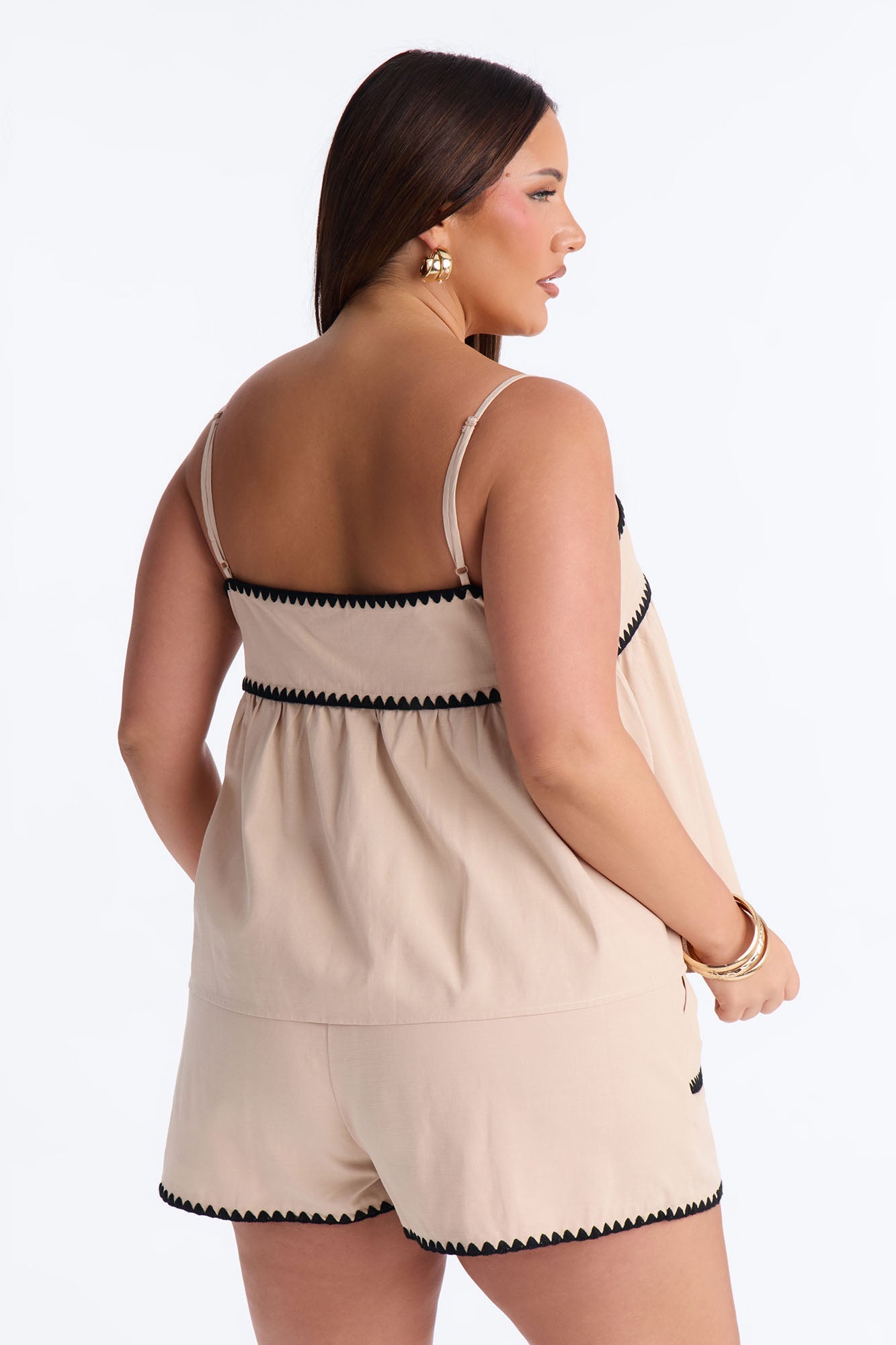 Serene Linen Short Set - Taupe