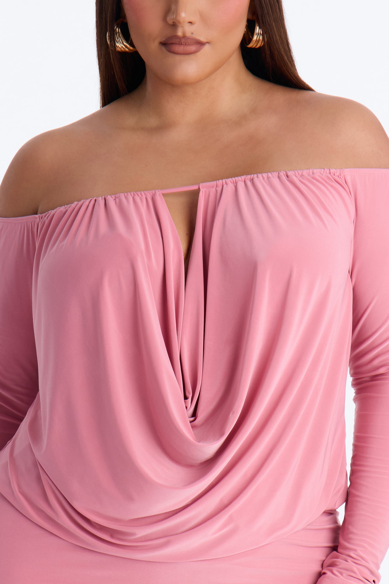 For The Plot Off Shoulder Mini Dress - Mauve