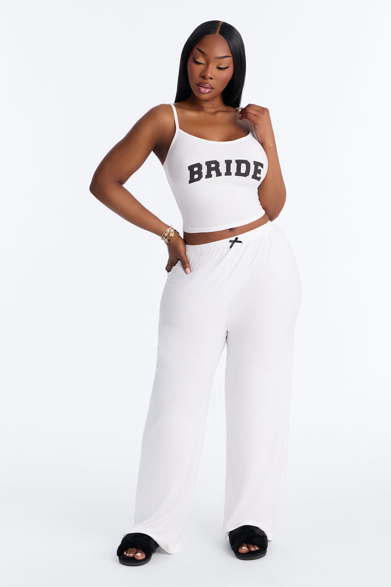 Bride Boarding PJ Set - White