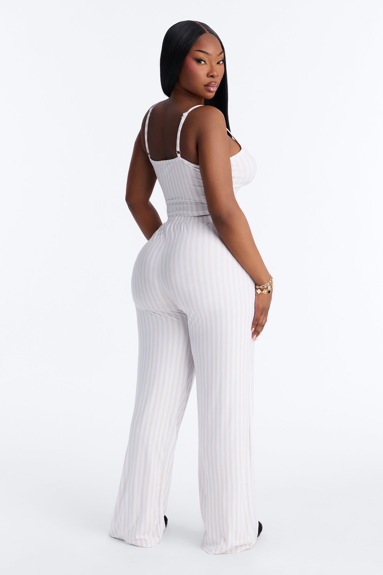 Sequin Bride’s Night In Cami PJ Pant Set - White