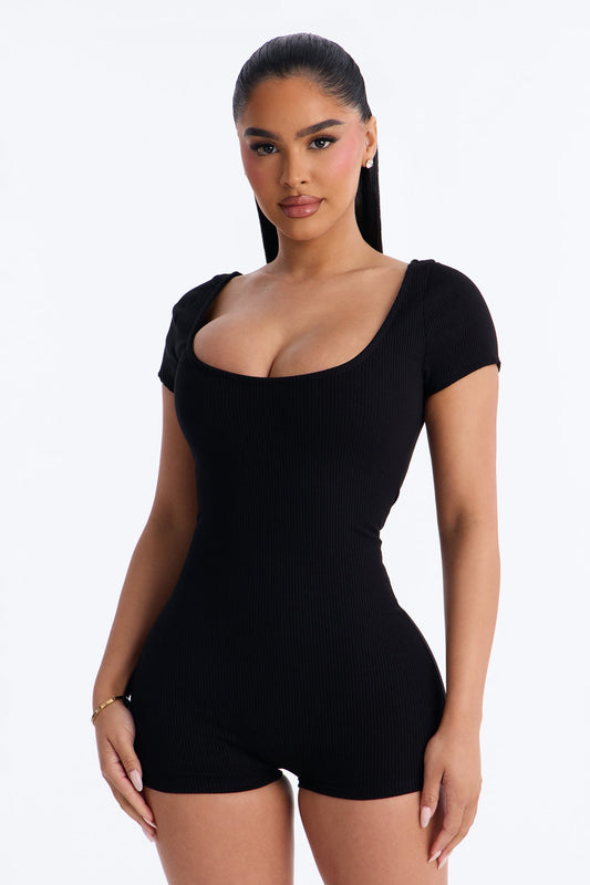 Clarissa Snatched Romper - Black