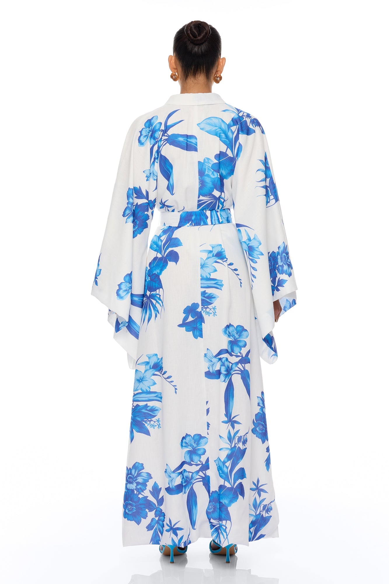 In The Cabana Kimono Maxi Dress - Blue/combo