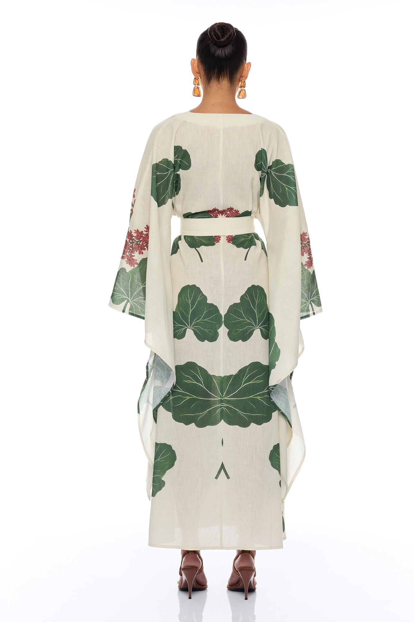 Tropic Getaway Linen Kimono - Ivory/combo