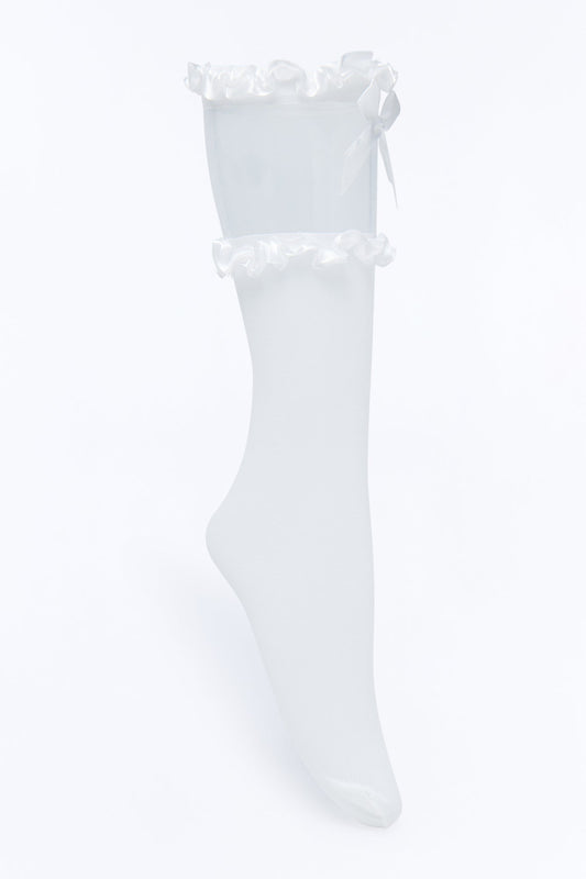 Take Me On A Date Socks - White