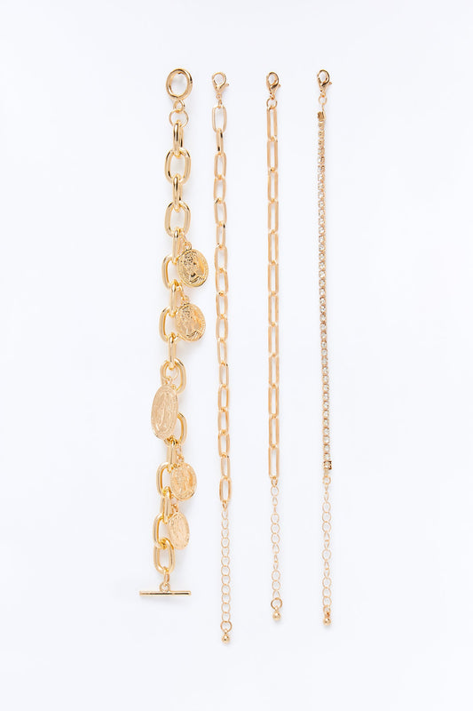 Athena 4 Piece Bracelet Set - Gold