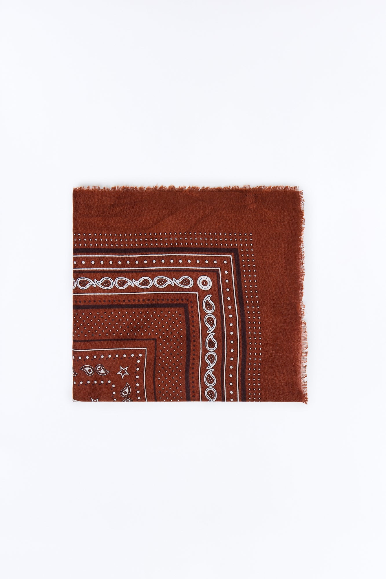 Western Heart Oversized Scarf - Brown/combo