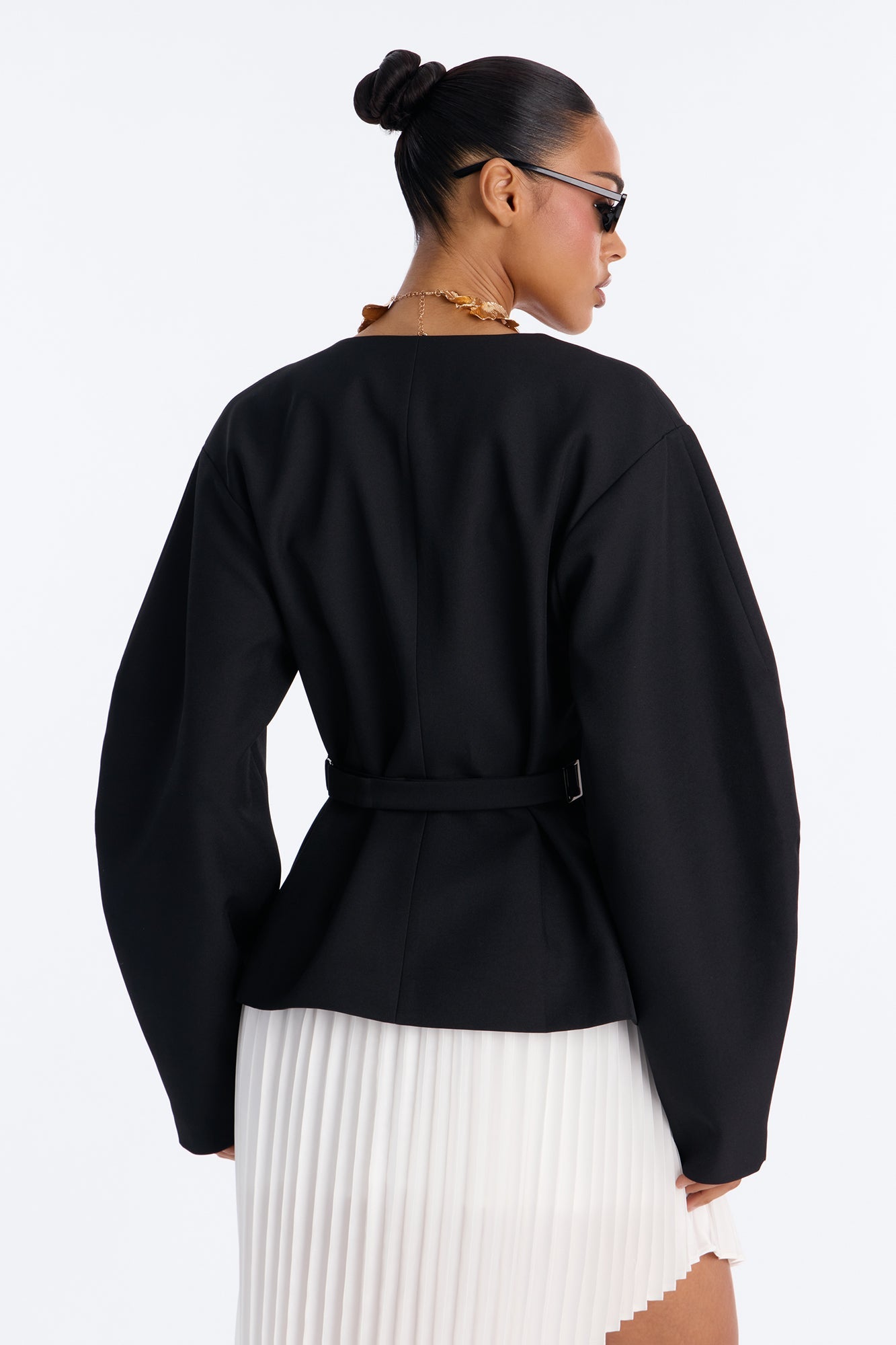 Mariella Barrel Sleeve Blazer - Black