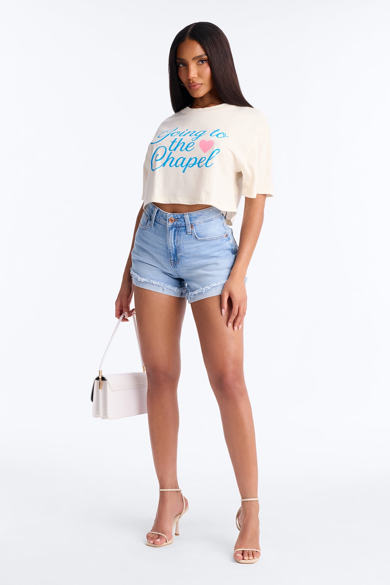 Going To The Chapel Baby Tee - Cream