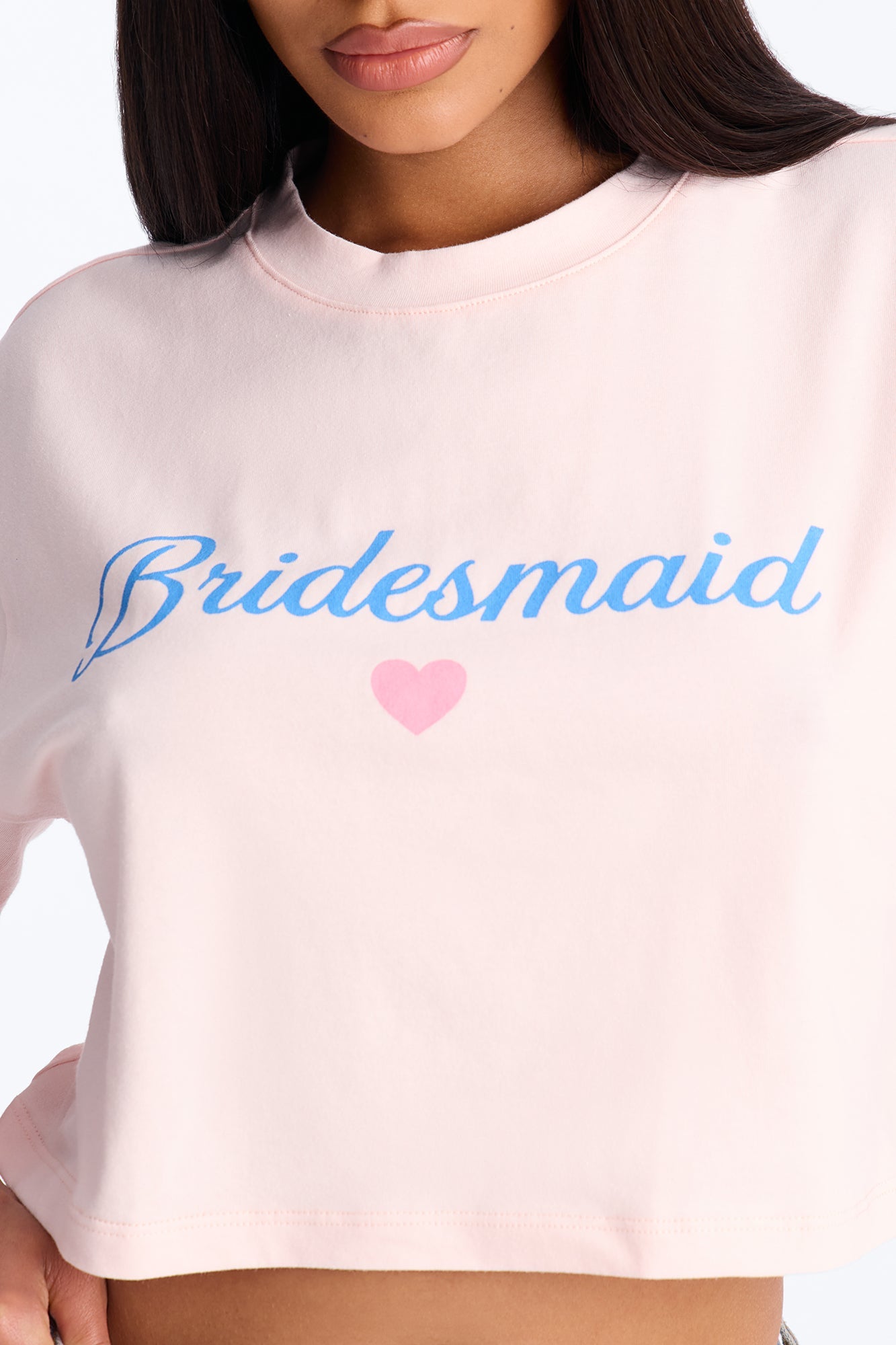 Bridesmaid Vibes Copped Tee - Pink