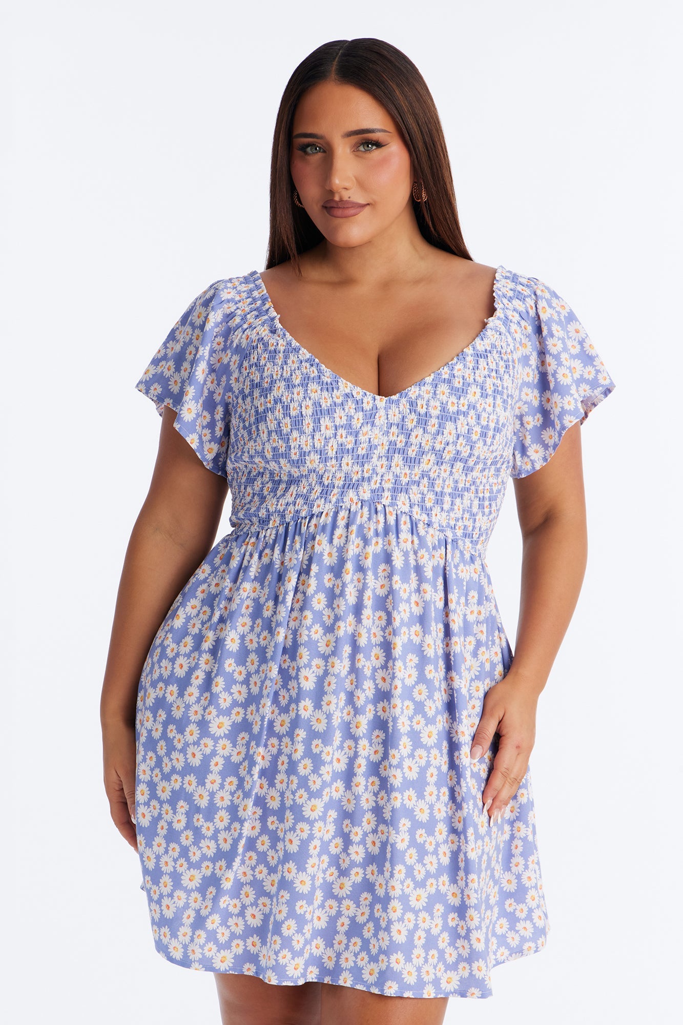 Flower Child Floral Mini Dress - Lavender/combo