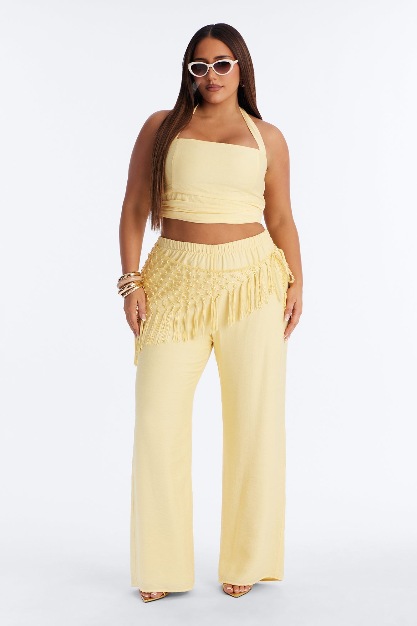 Isabelle 3 Piece Pant Set - Yellow