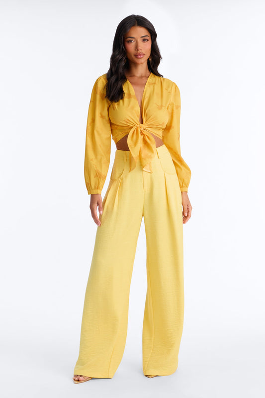 Matson Wide Leg Trouser - Butter Yellow