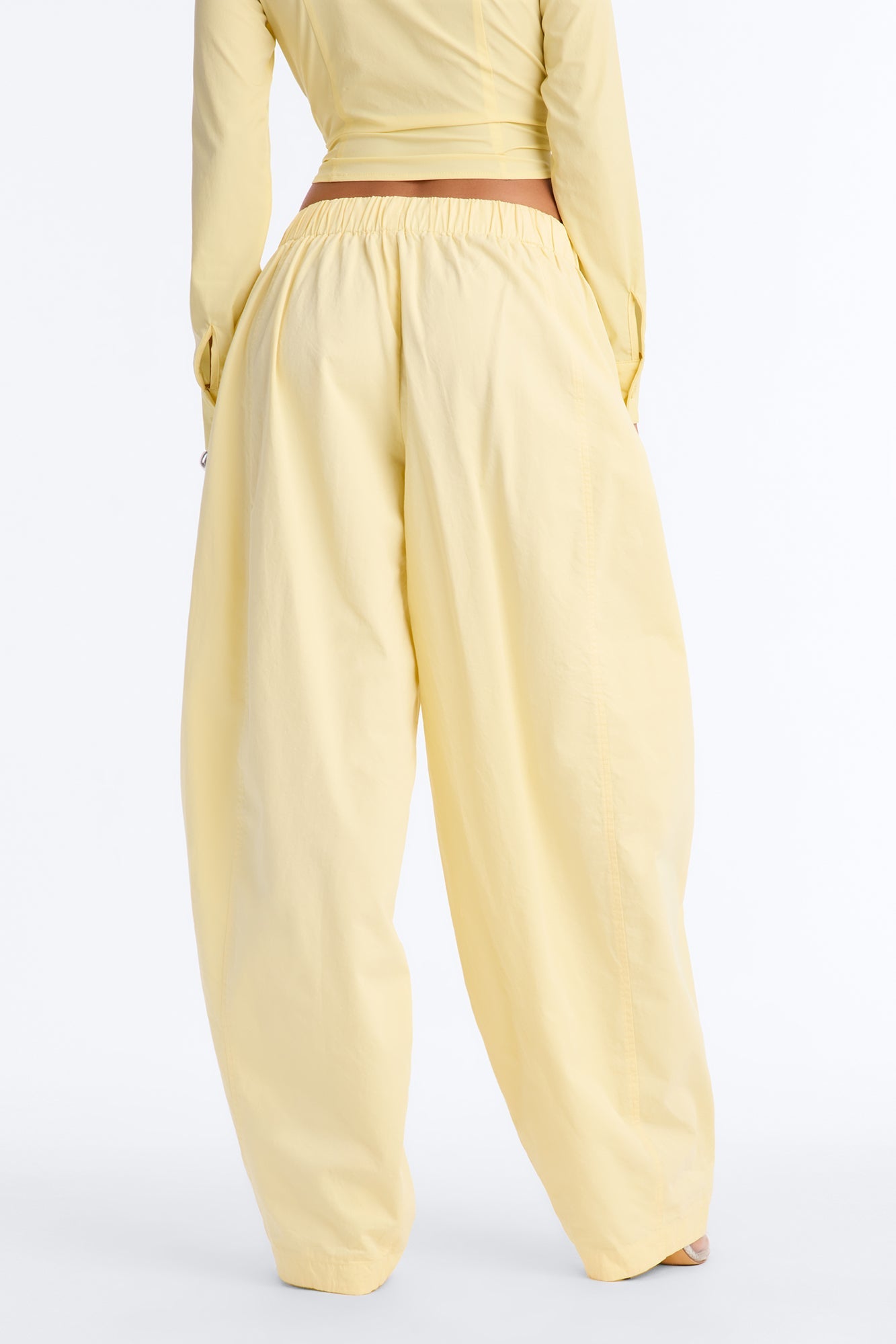 Maggie Low Rise Drawstring Wide Leg Pant 32″ - Butter Yellow