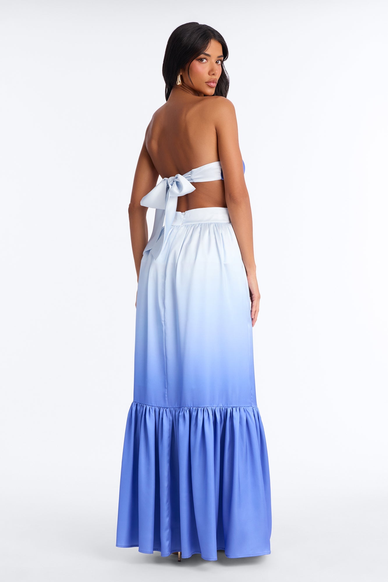 Emerson Ombre Satin Gown - Blue/combo