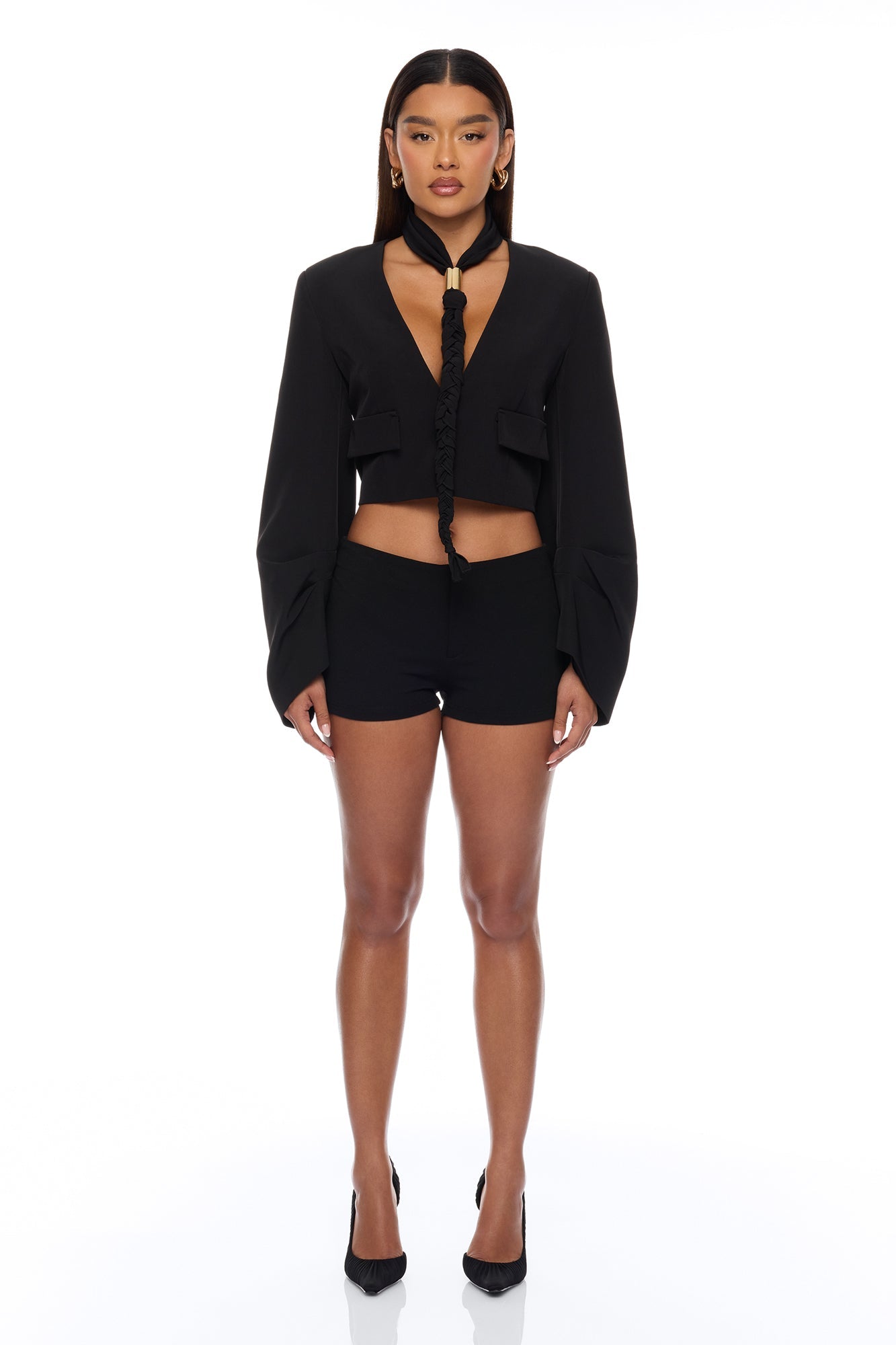 Timeless Touch Braided Jacket - Black