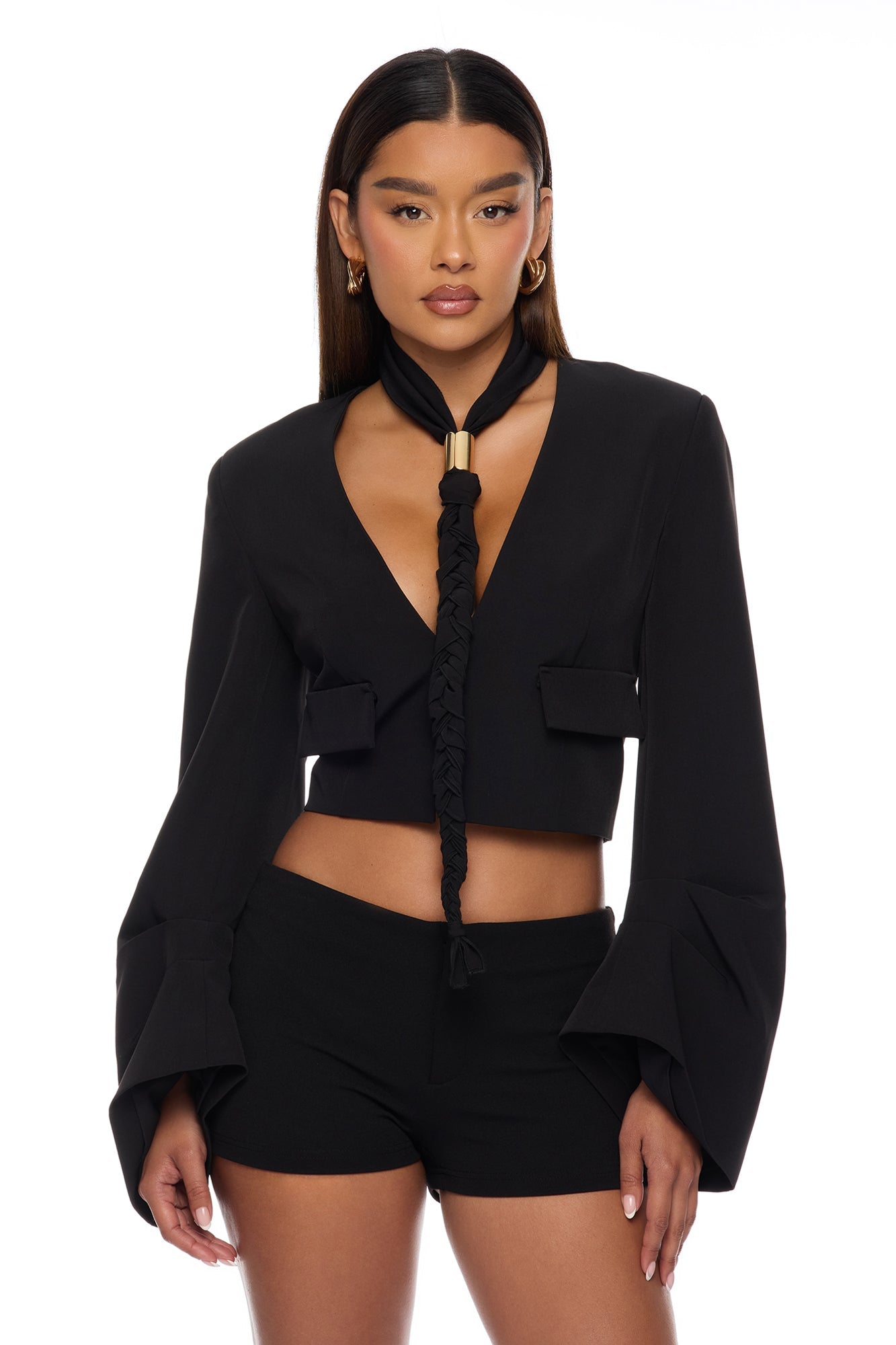 Timeless Touch Braided Jacket - Black