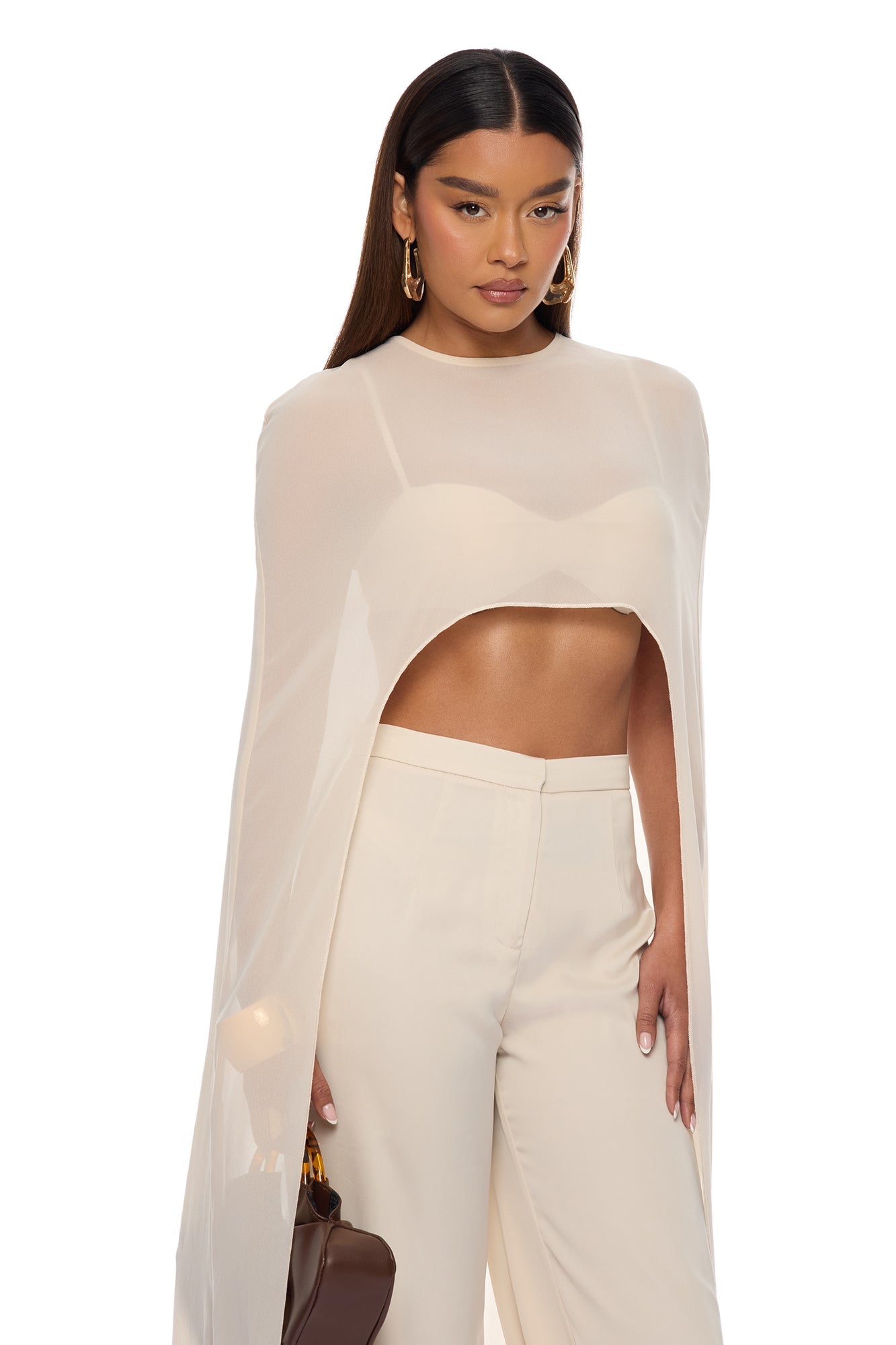 Alessandra Draped Pant Set - Natural