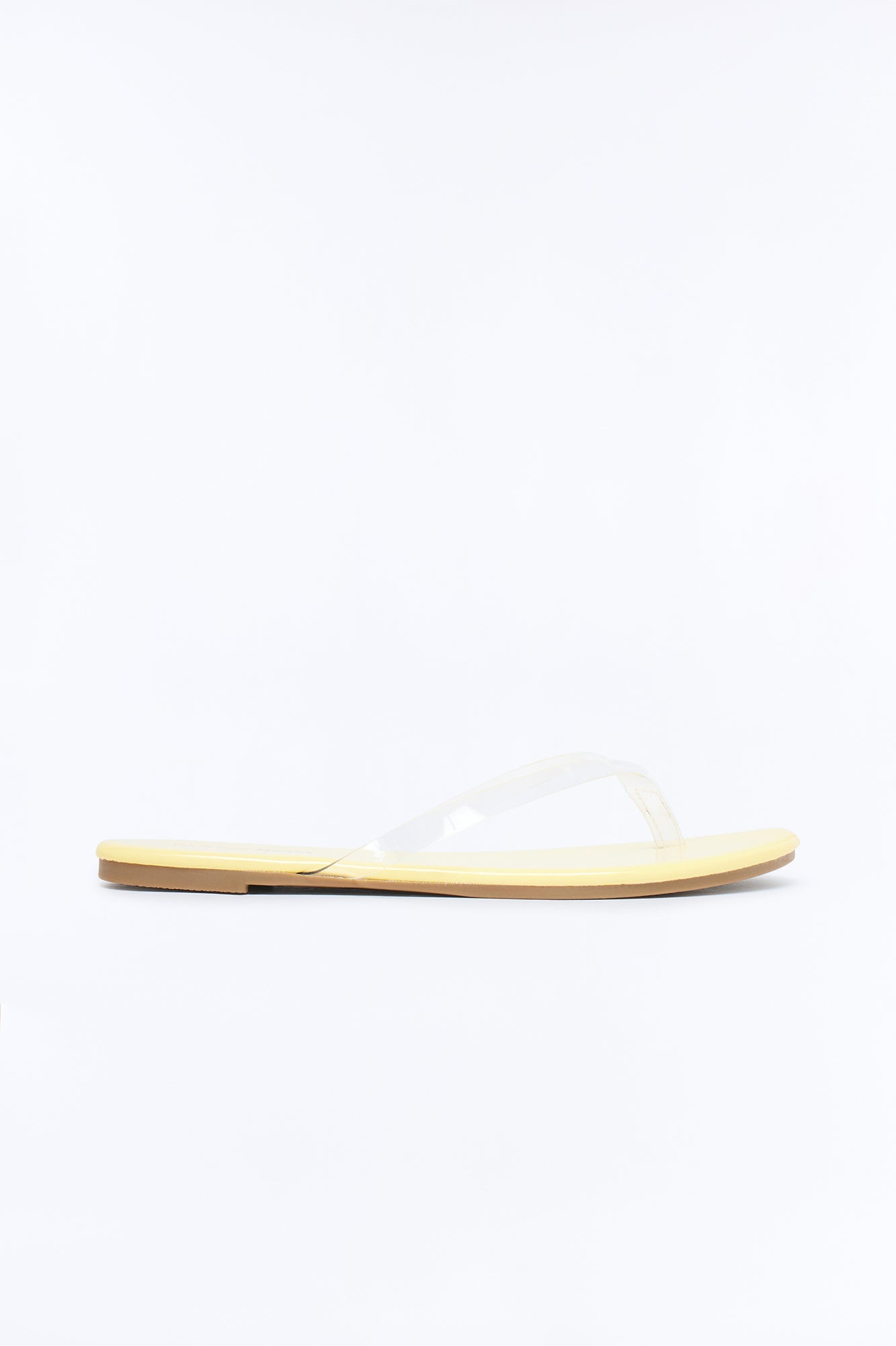 Papaya Clear Strap Flip Flops - Yellow
