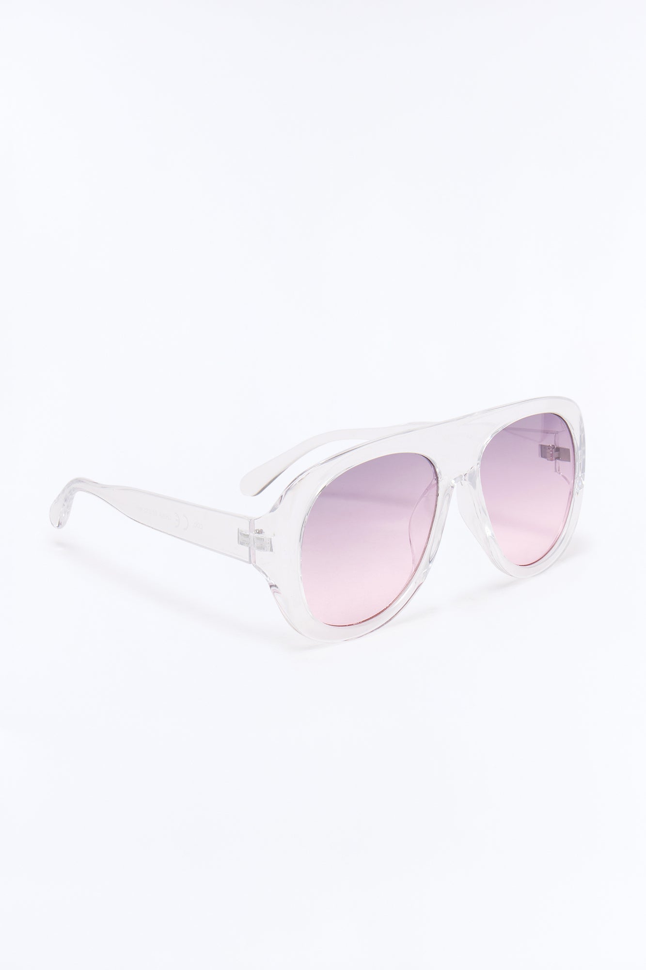 Glossy Gaze Sunglasses - Clear/Pink