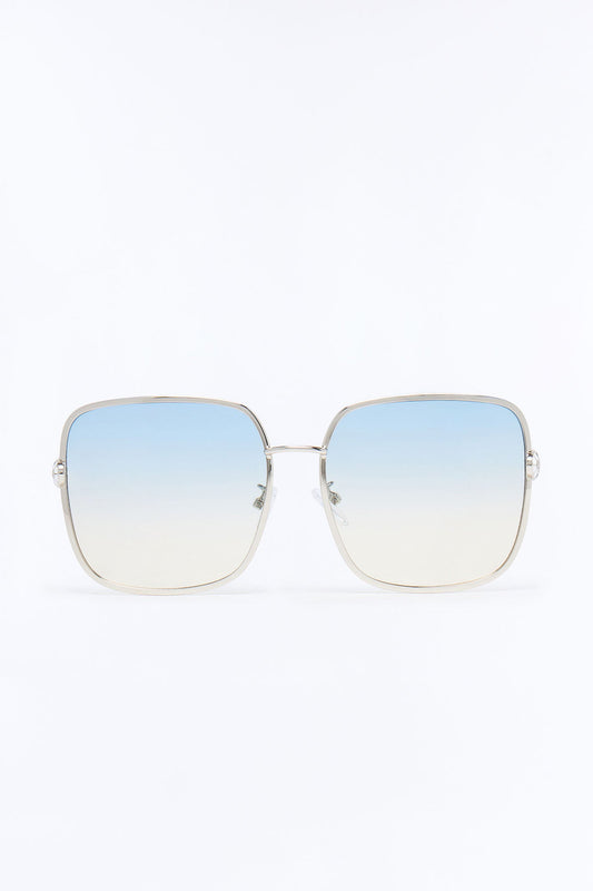 Sneaking Up Sunglasses - Silver/Blue