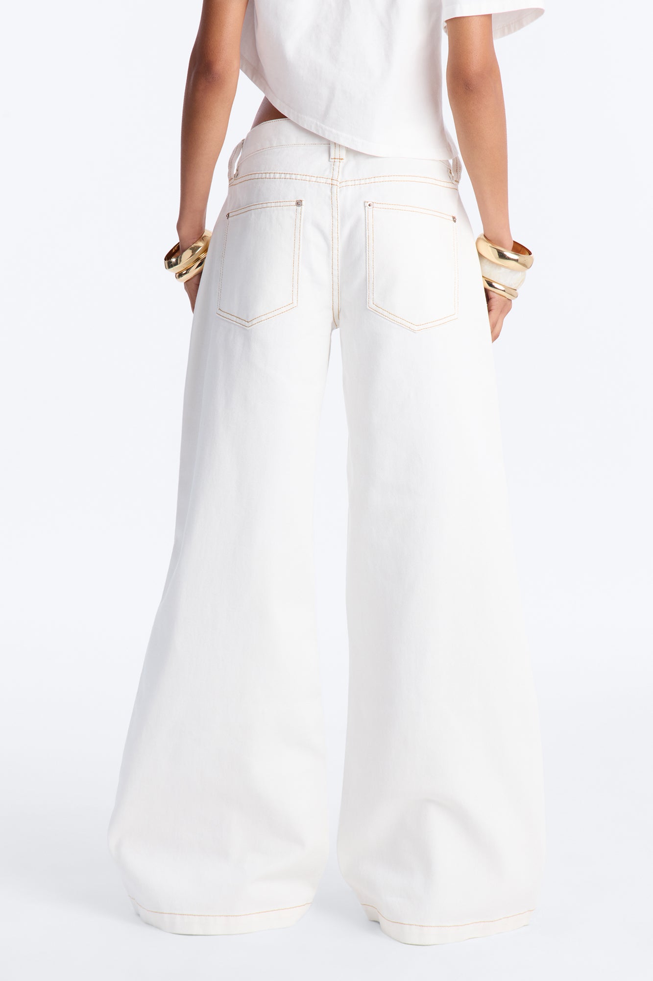 After Hours Low Rise Baggy Jeans - White