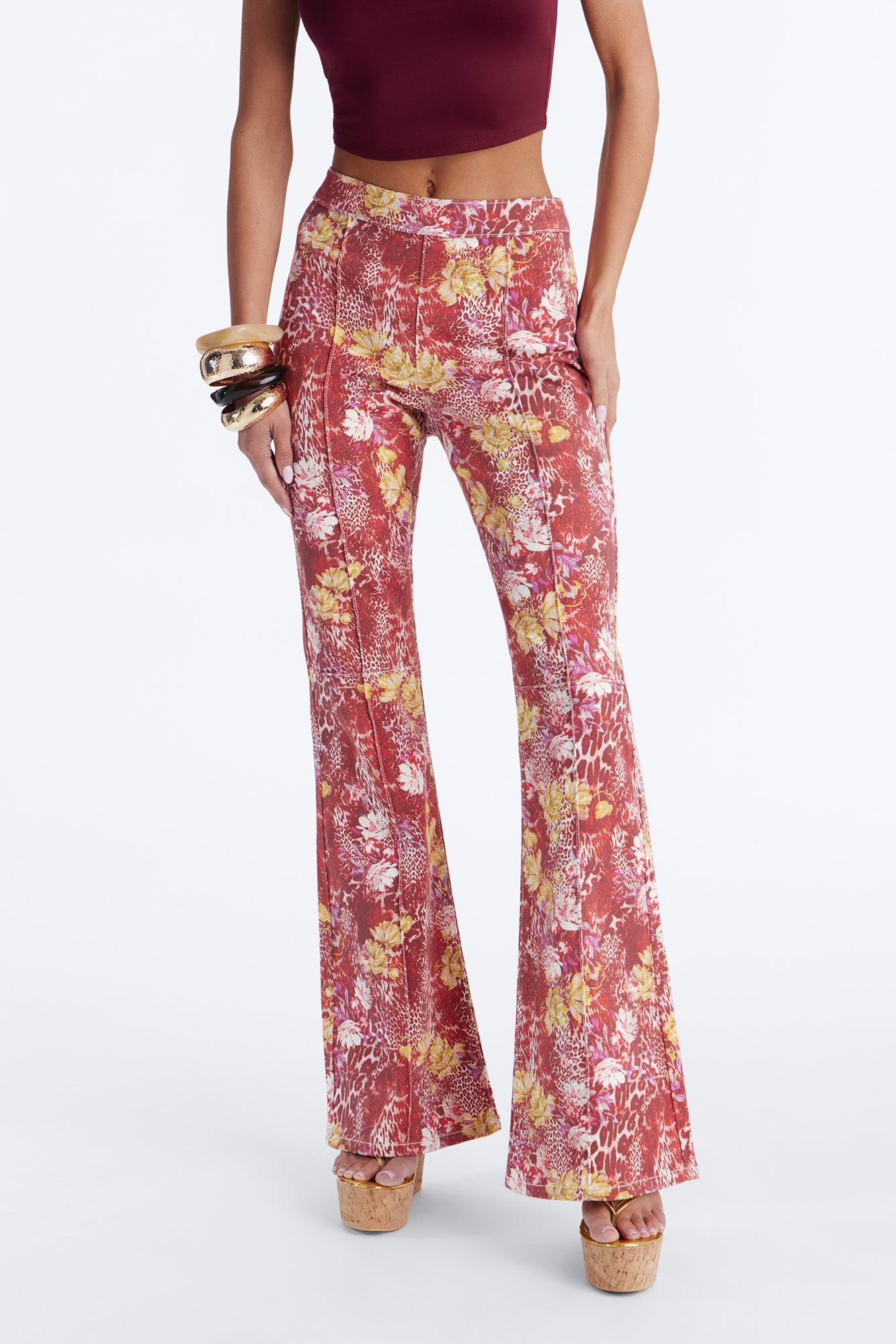 Summer Of Loving Printed Jeans - Red/combo