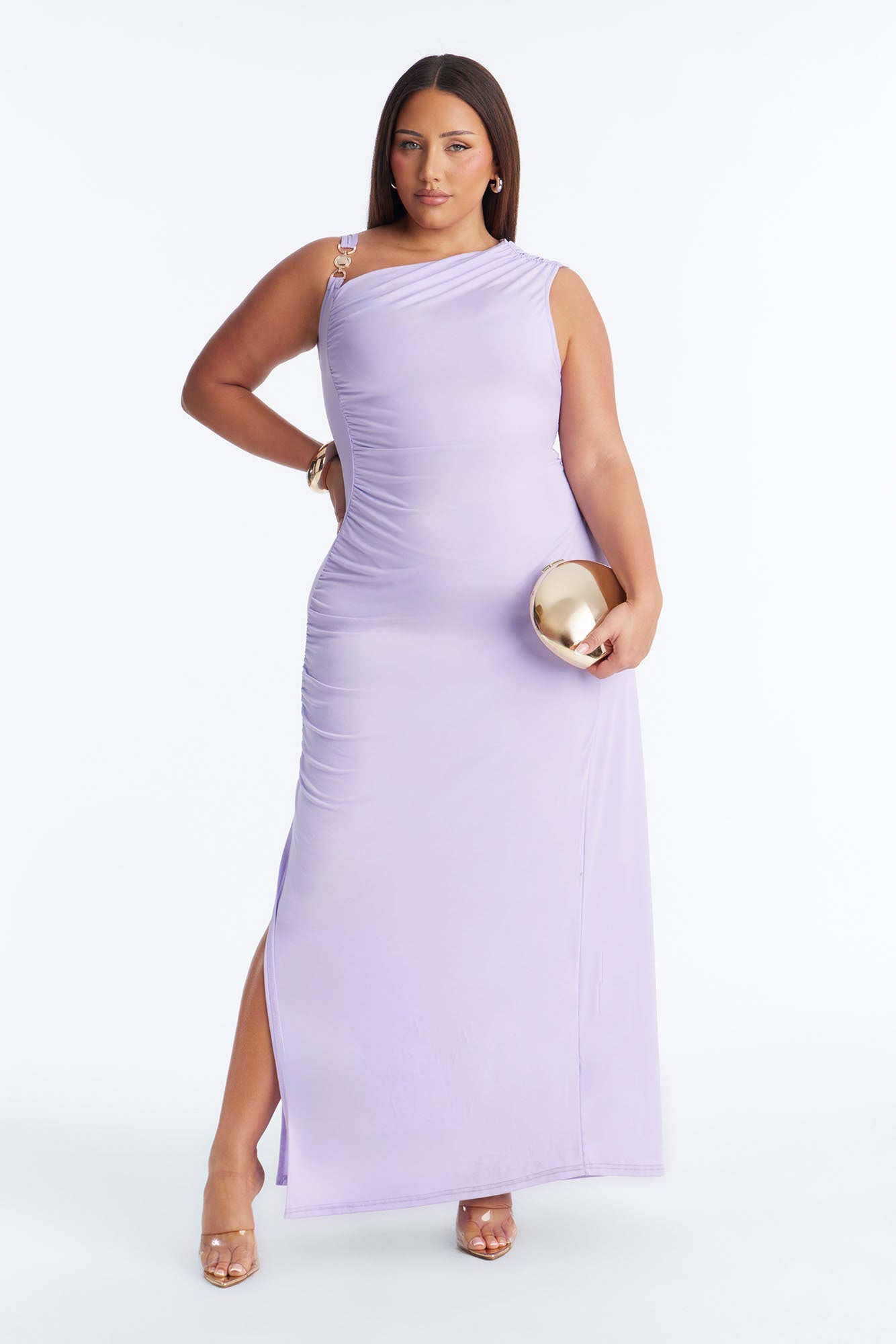 Analise Asymmetrical Maxi Dress - Lavender