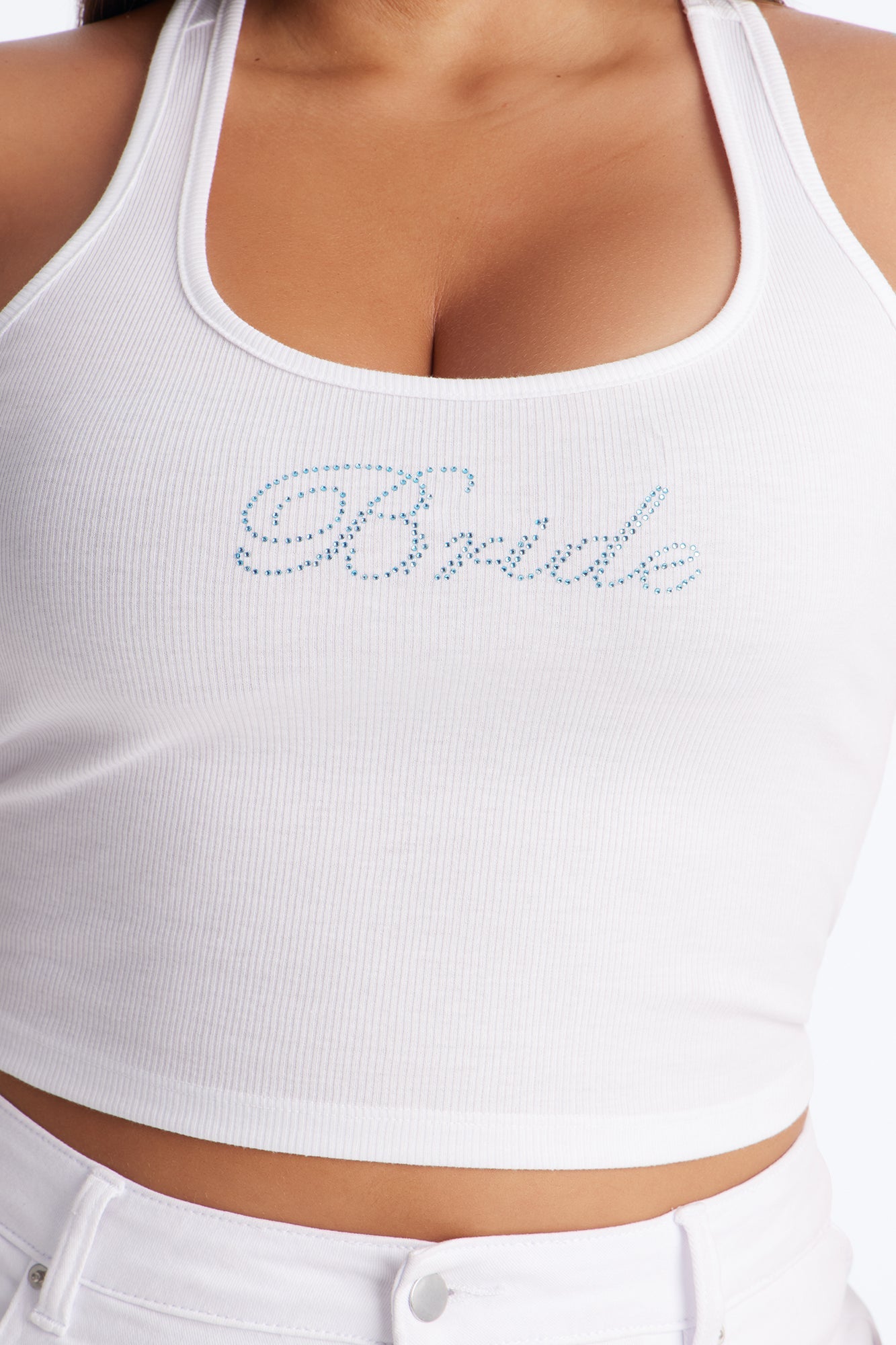 Bride To Be Rhinestone Tank Top - White